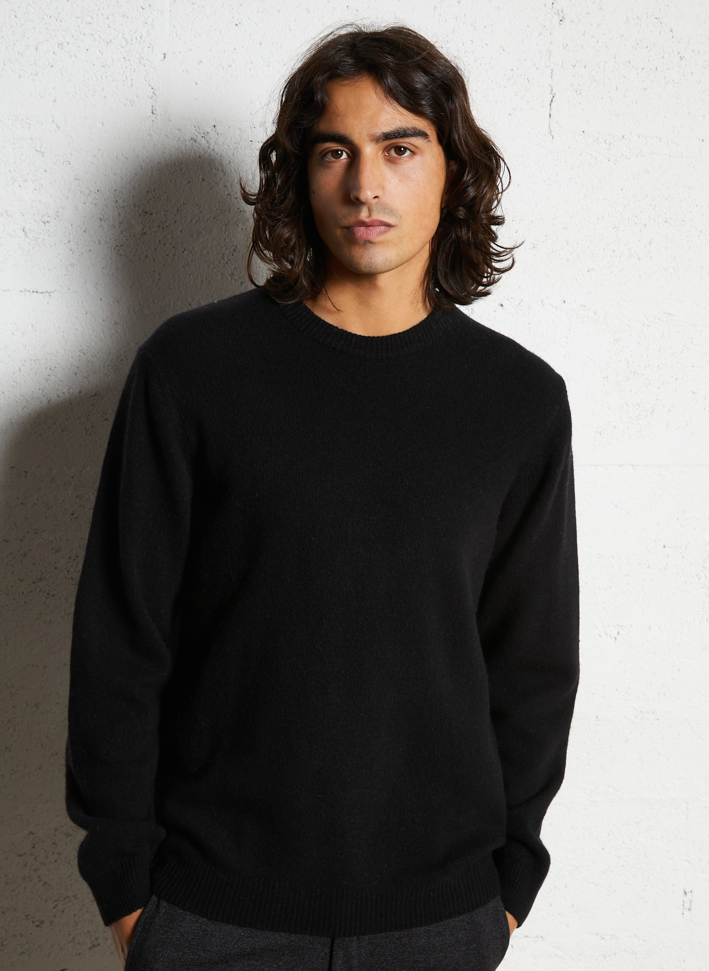 Effen trui van wolmix met lange mouwen en kant CASUAL FRIDAY