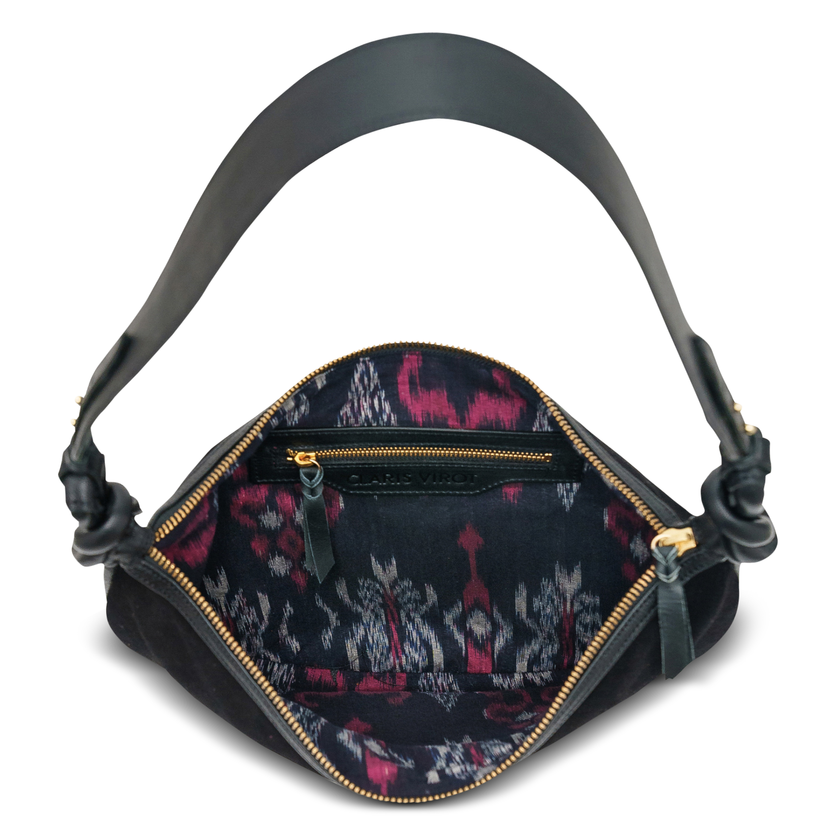 Sac demi-lune en cuir CLARIS VIROT Noir