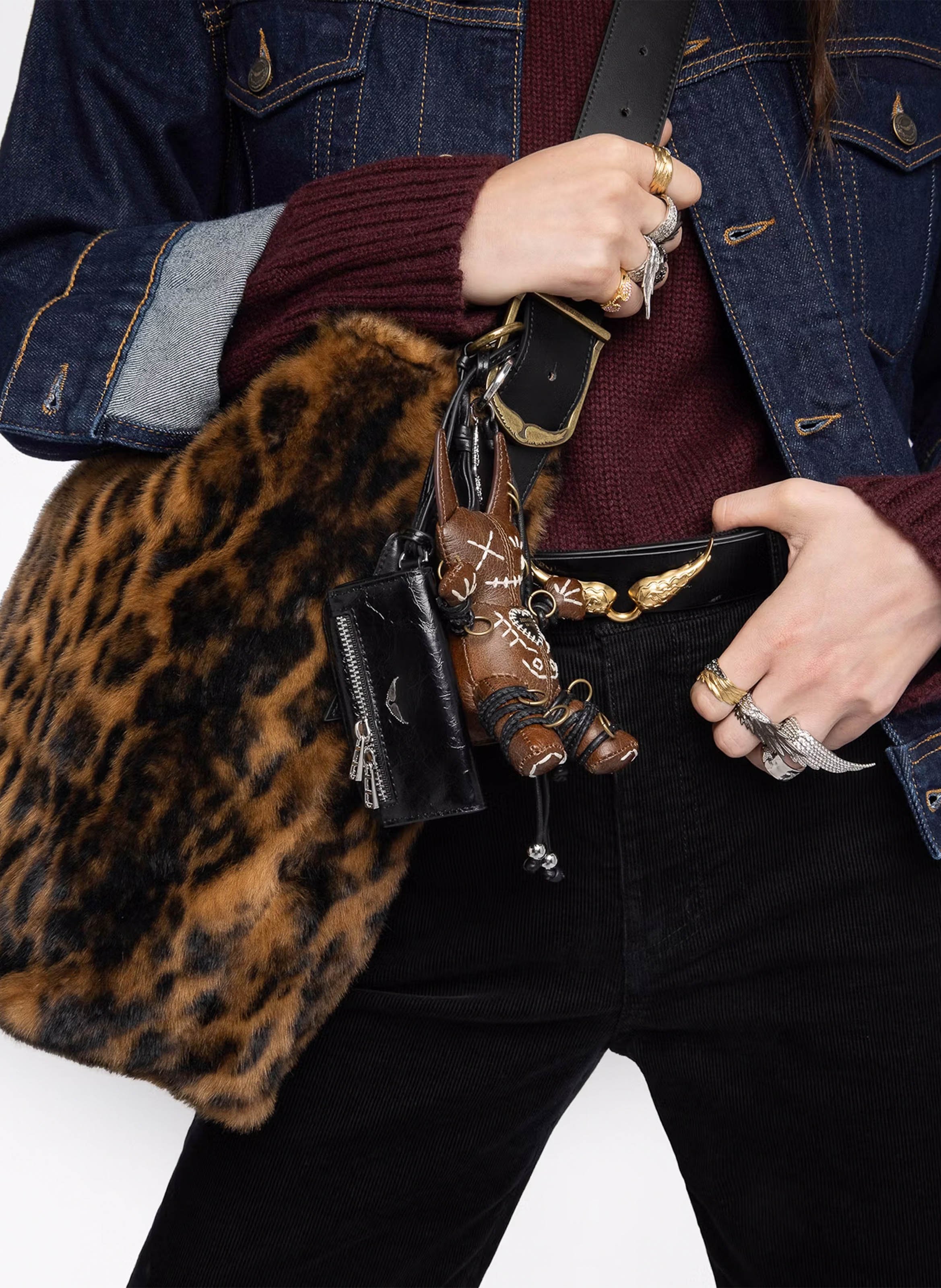 Mini pochette en cuir ZADIG&VOLTAIRE Noir