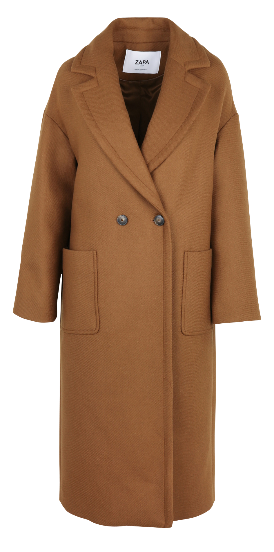 Langer Blazer-Mantel aus Wollmischung ZAPA Braun