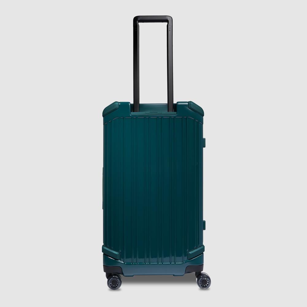 Trunk model 4-wheel trolley suitcase with TSA lock, small size Green