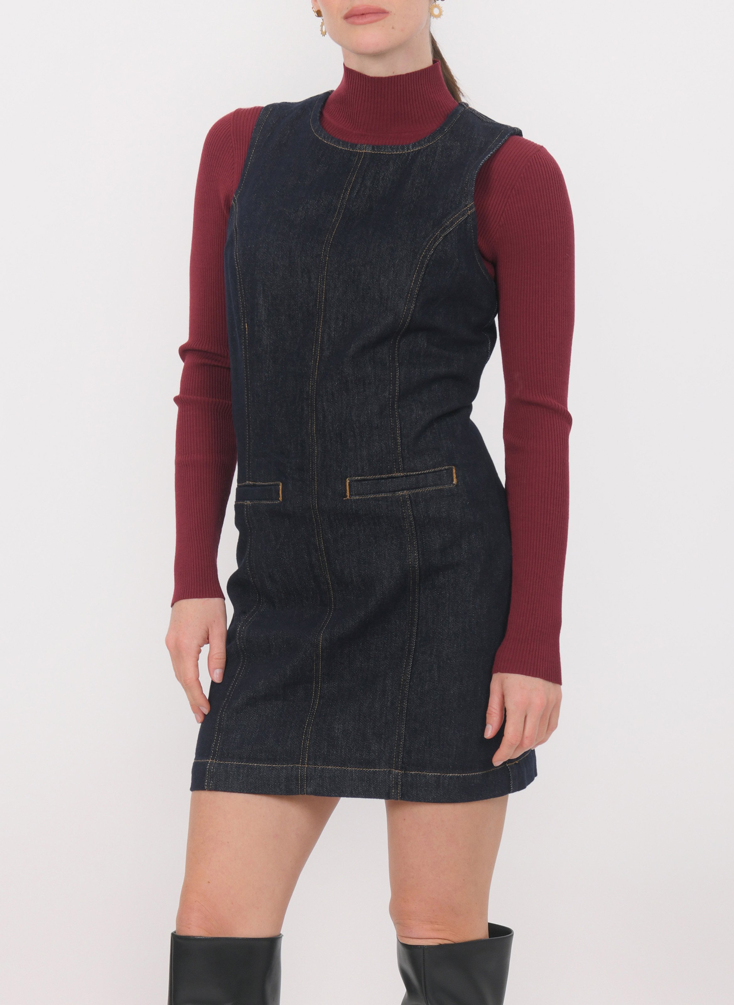 Fitted short dress in raw denim KOOKAI Raw denim