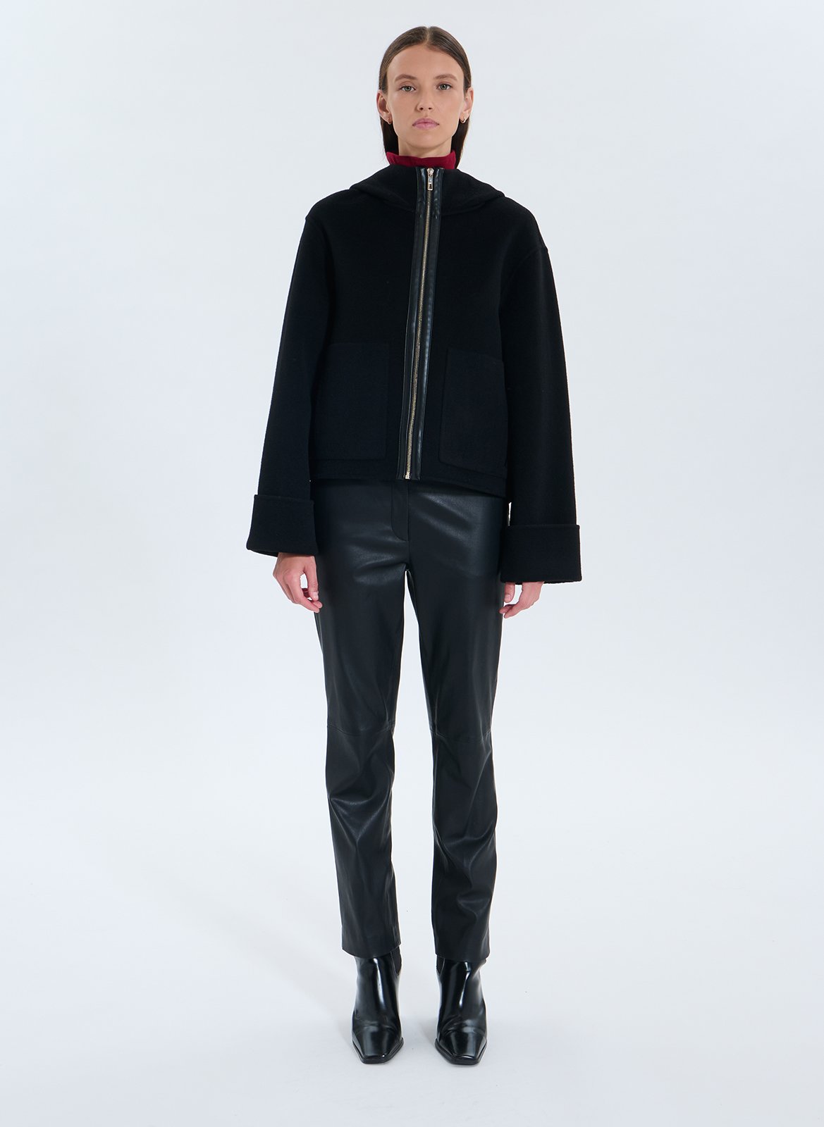 Veste à capuche oversize en laine mélangée ZAPA