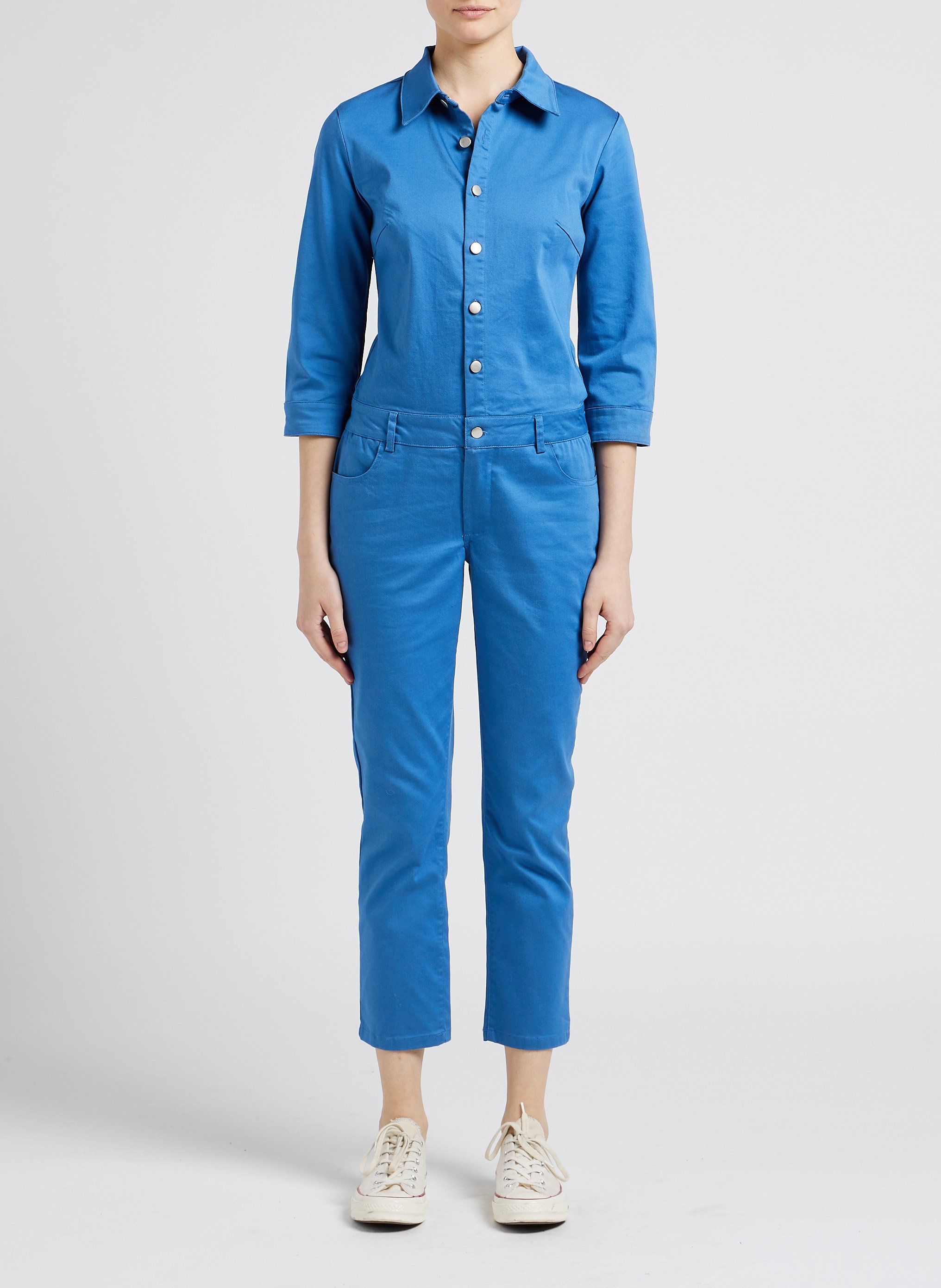 Combinaison col classique en coton mélangé  VILA Bleu