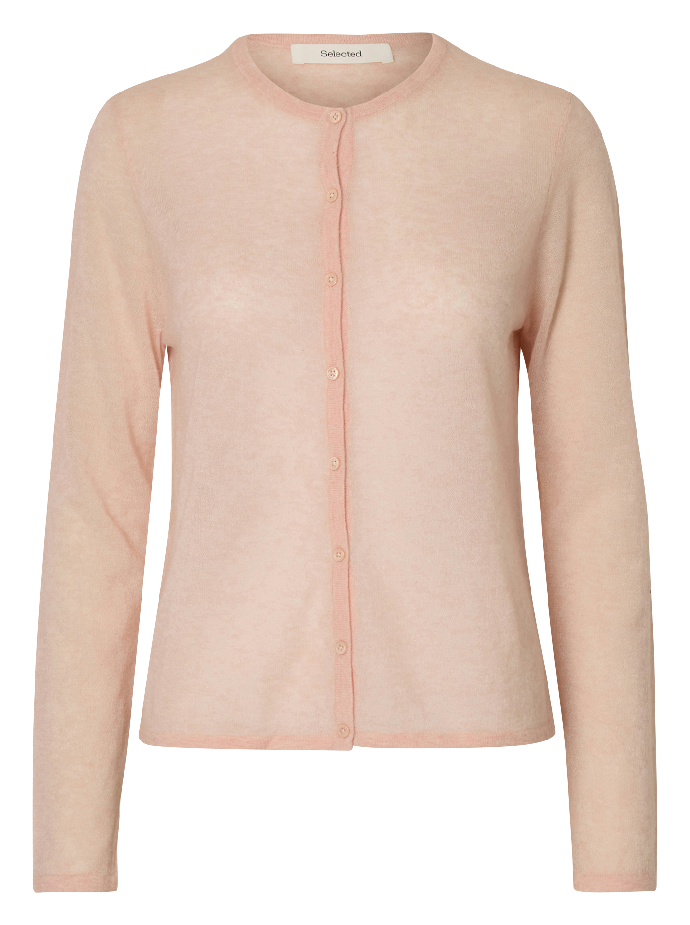 Round-neck cardigan SELECTED Pink