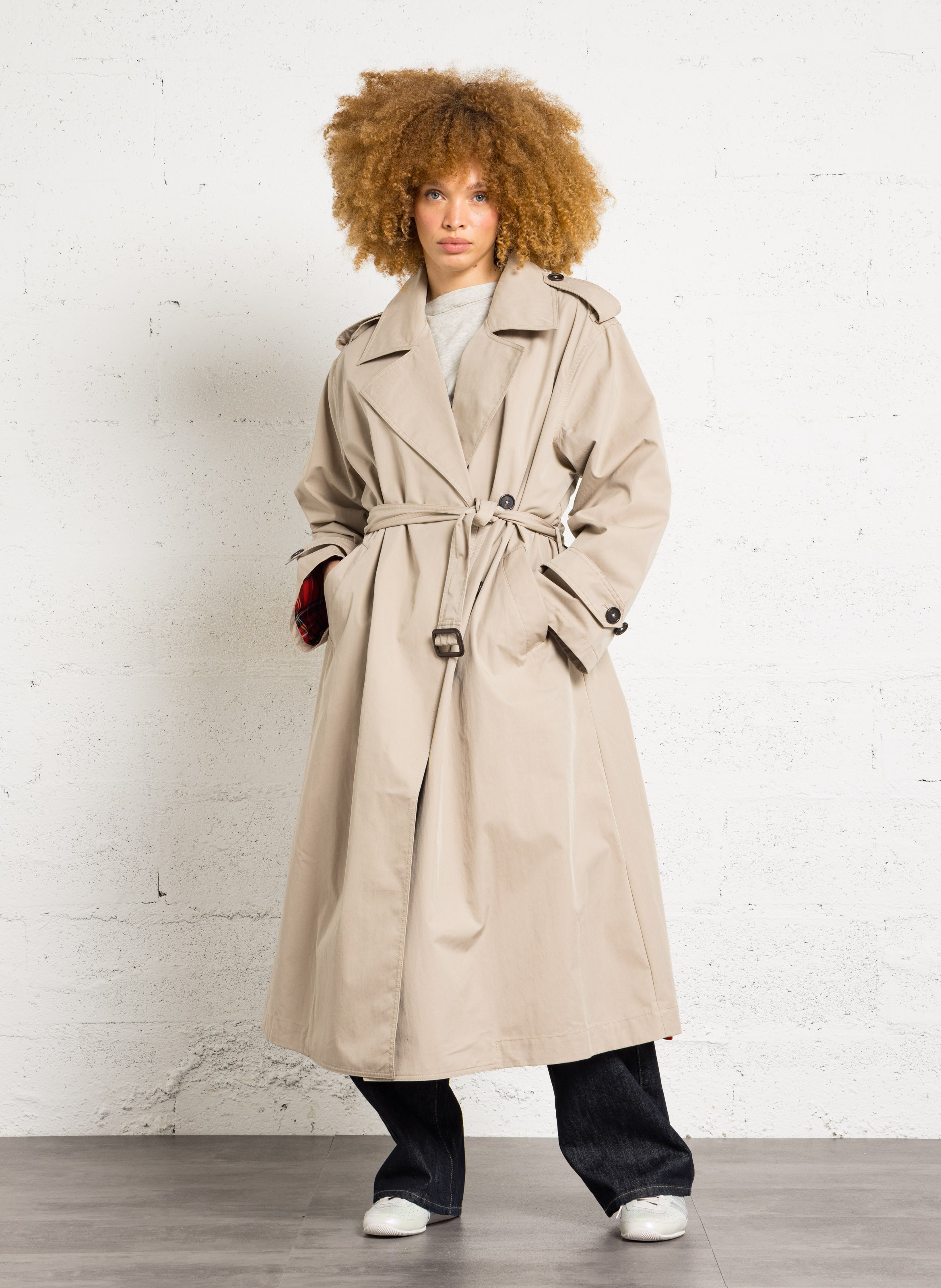 Oversize-Trenchcoat aus Baumwollmix BELLEROSE Beige