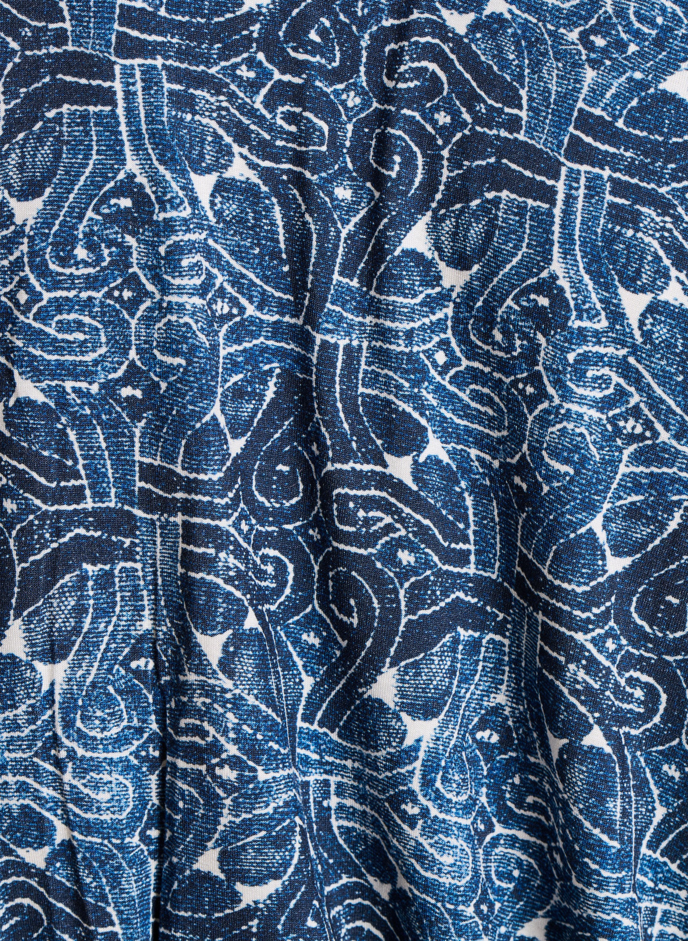 Top ample col V imprimé LA FEE MARABOUTEE Bleu