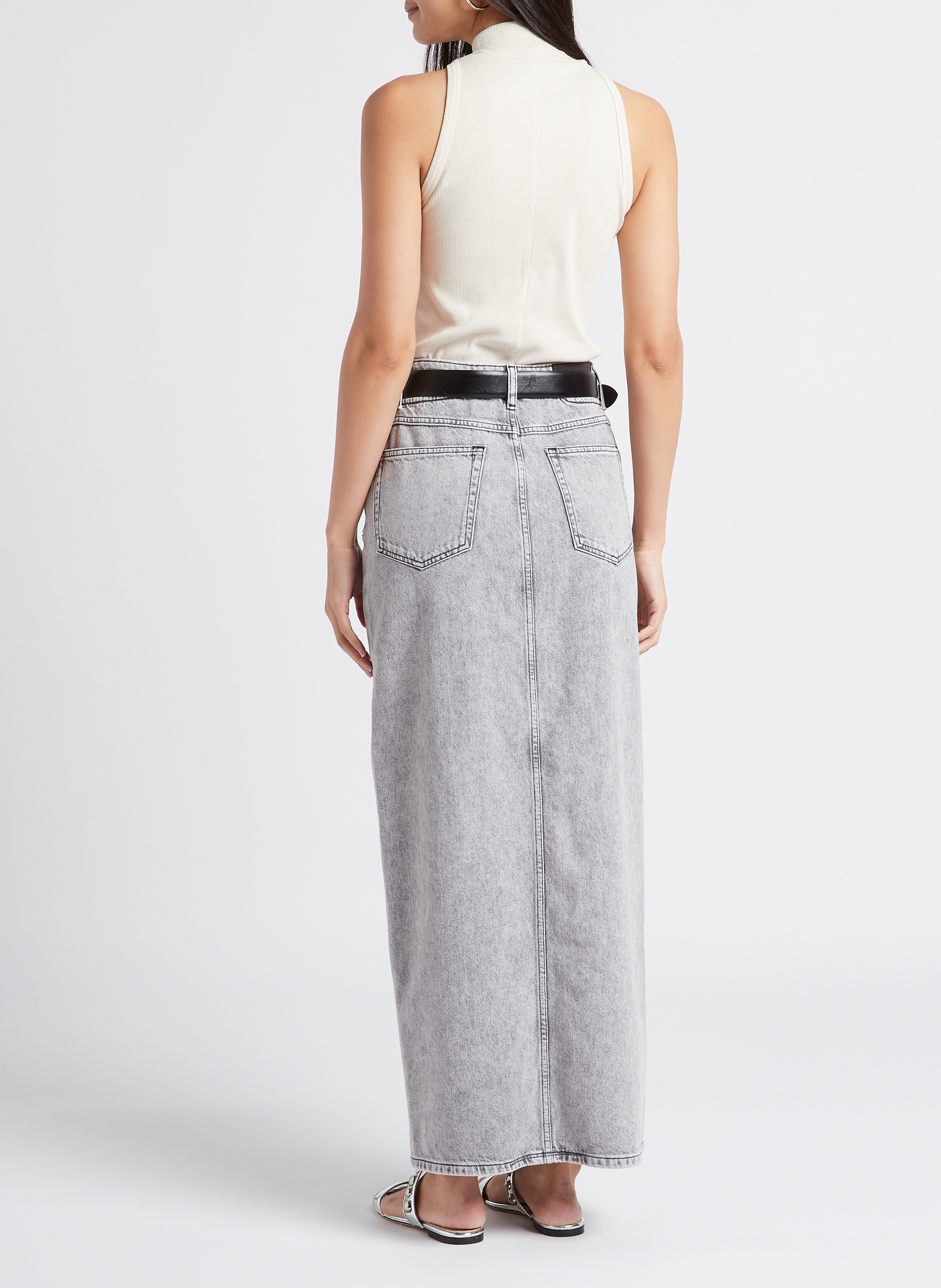 Leren riem met lussen BA&SH Zwart