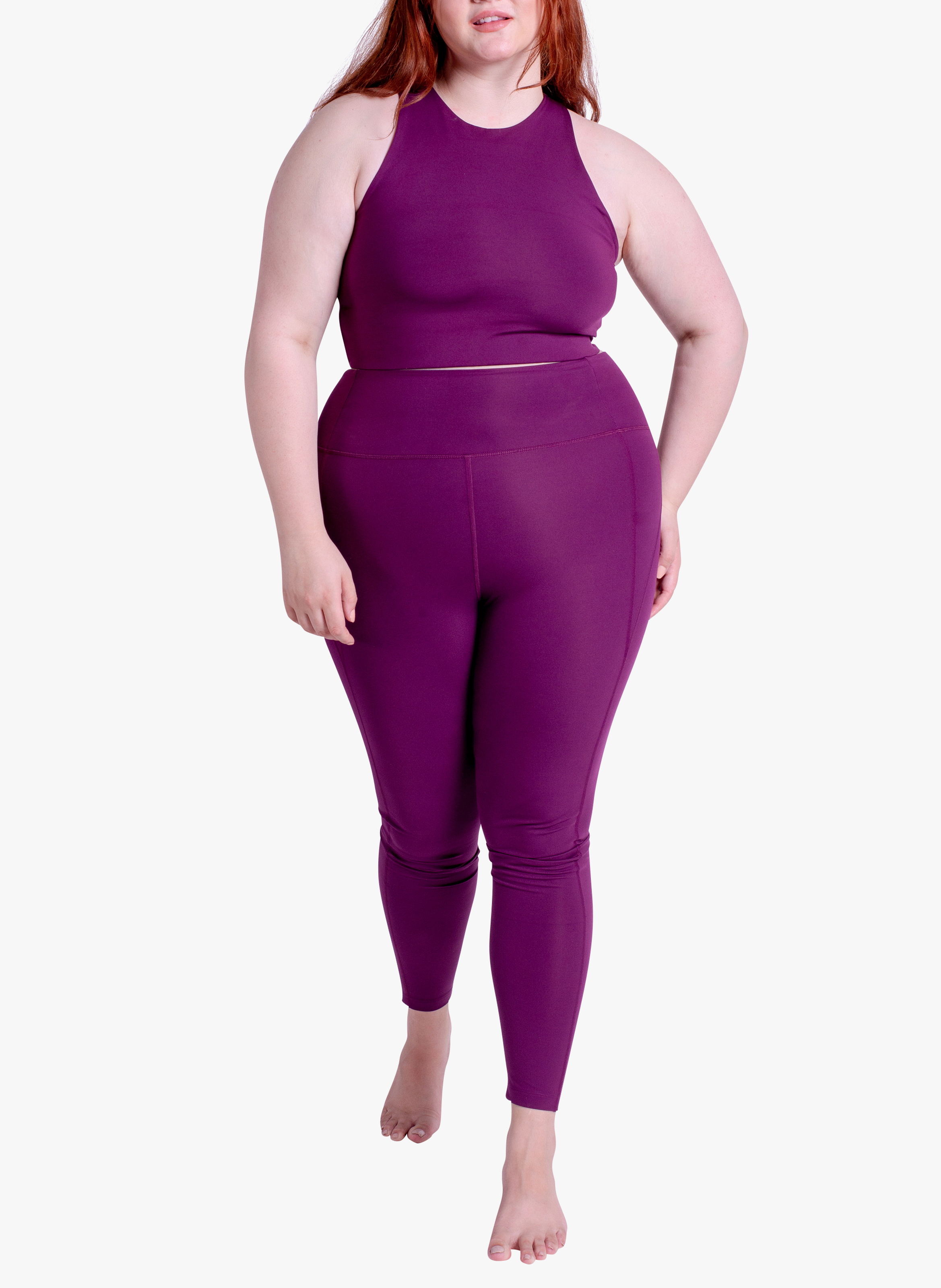 Legging de sport compressif GIRLFRIEND COLLECTIVE Prune