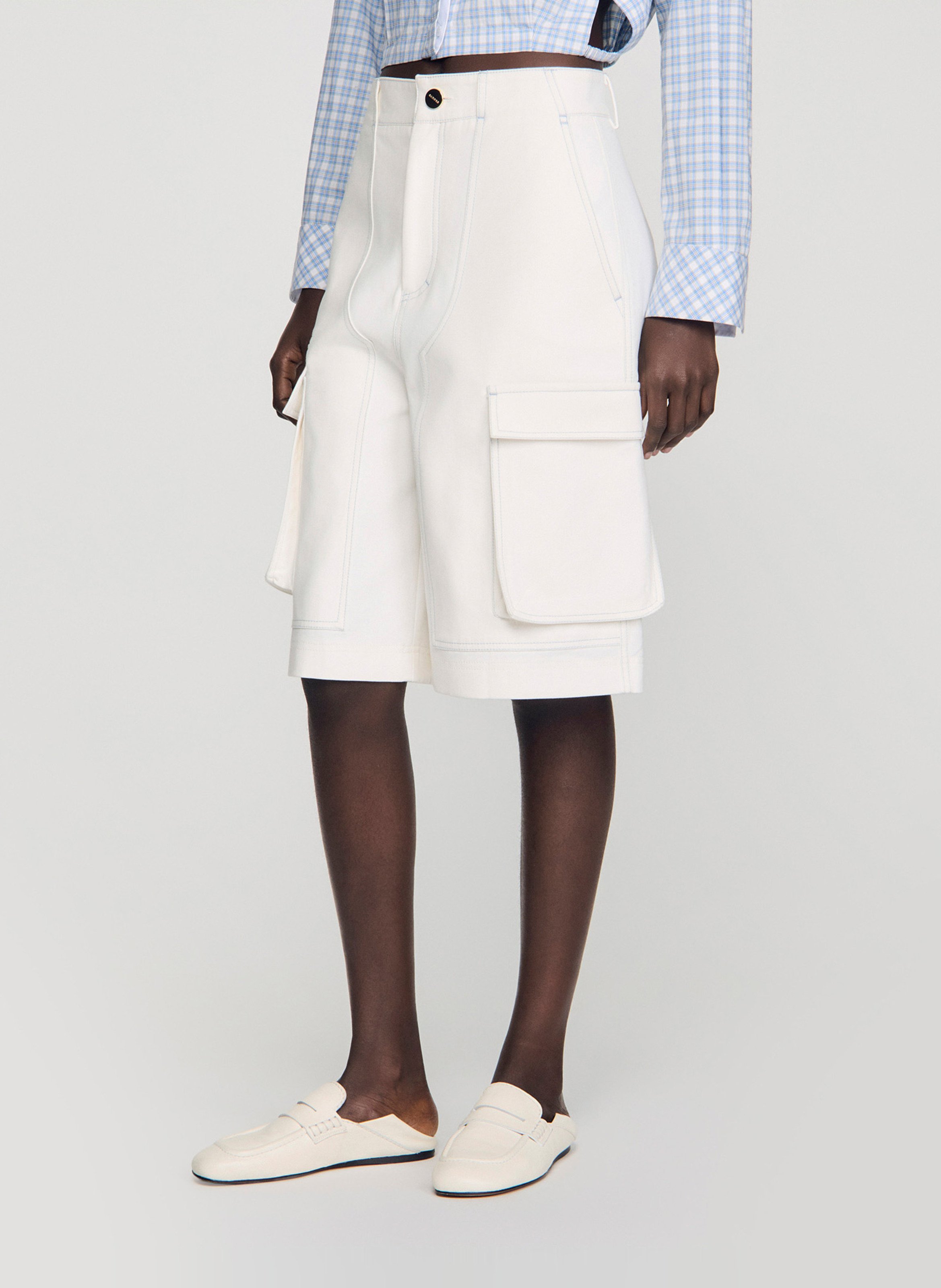 Bermuda en coton SANDRO Blanc