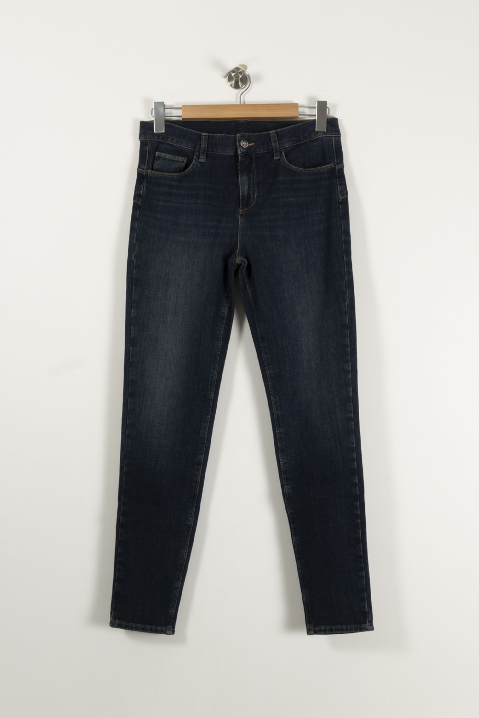 Cropped slim jeans with studs LIU JO - SECONDE MAIN Blue