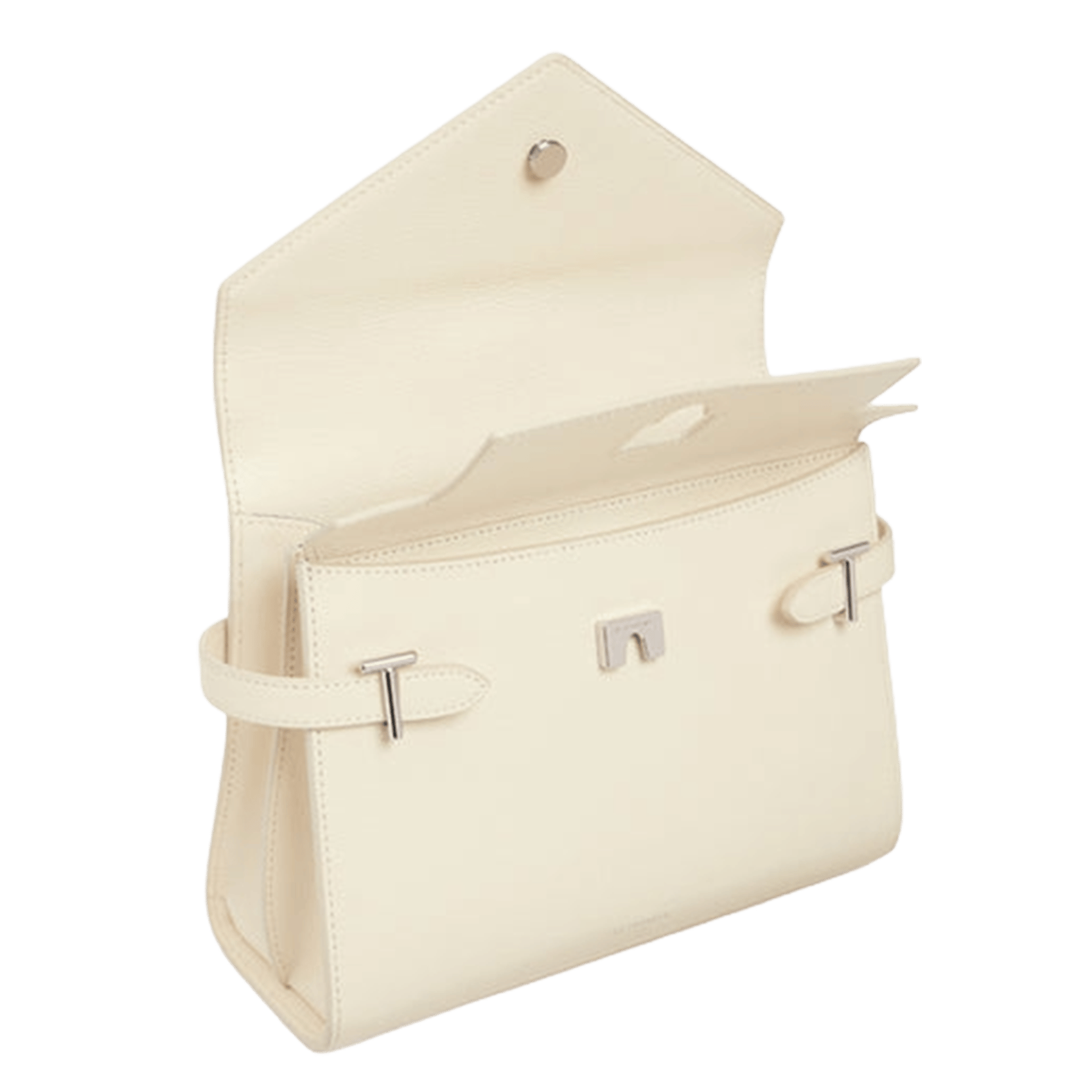 Bowlingtasche aus genarbtem Leder mit Reißverschluss LE TANNEUR Weiss