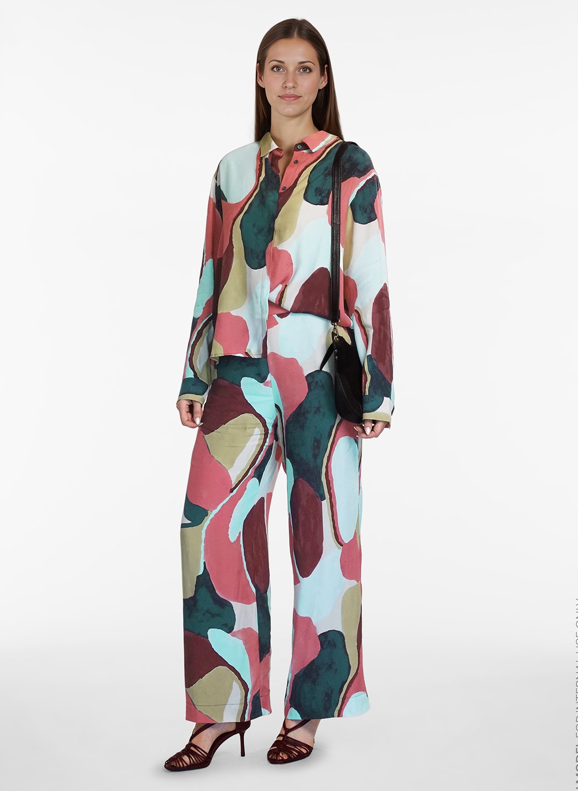 Pantalon droit imprimé VILA Rouge