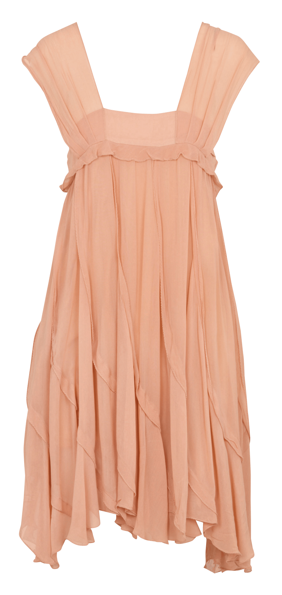 Square Neck Midi Dress MES DEMOISELLES Beige