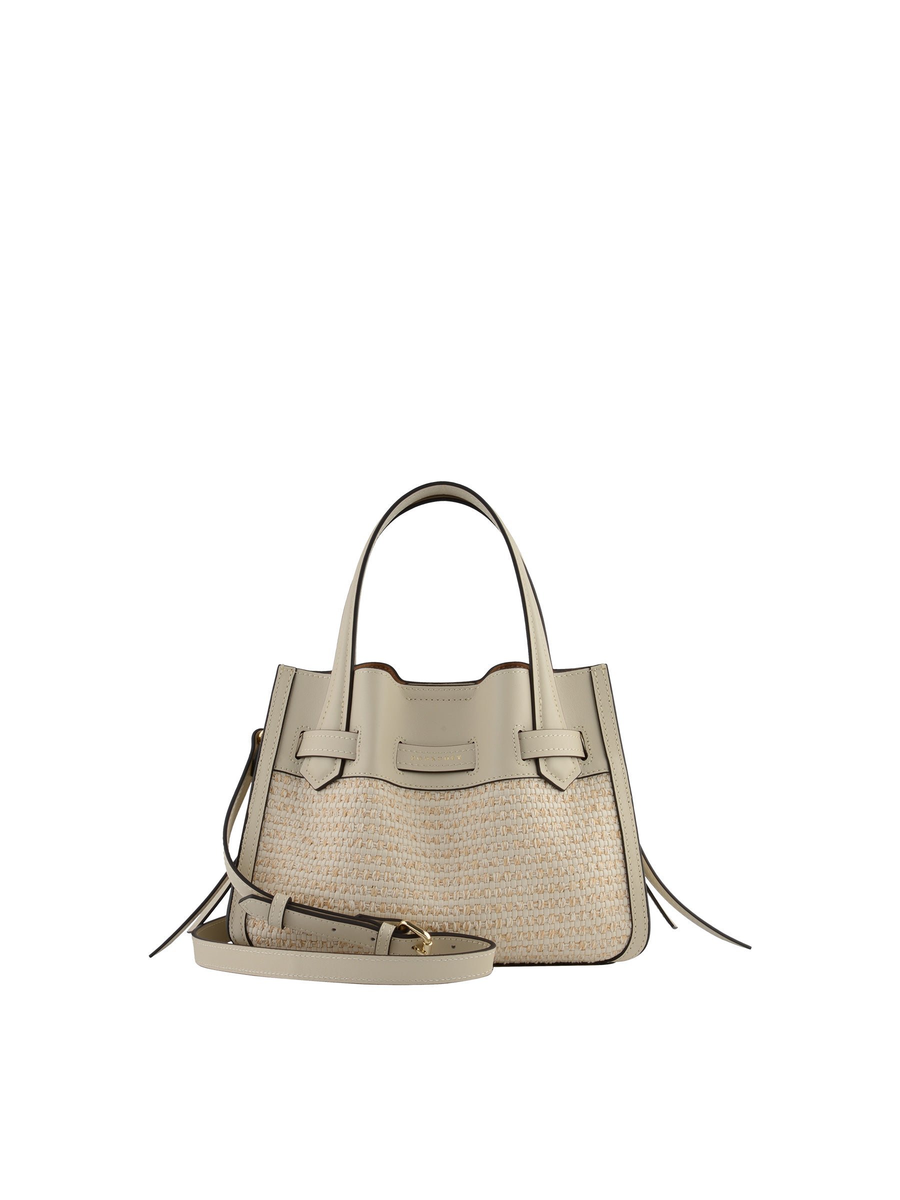 Calfskin leather handbag POURCHET Beige