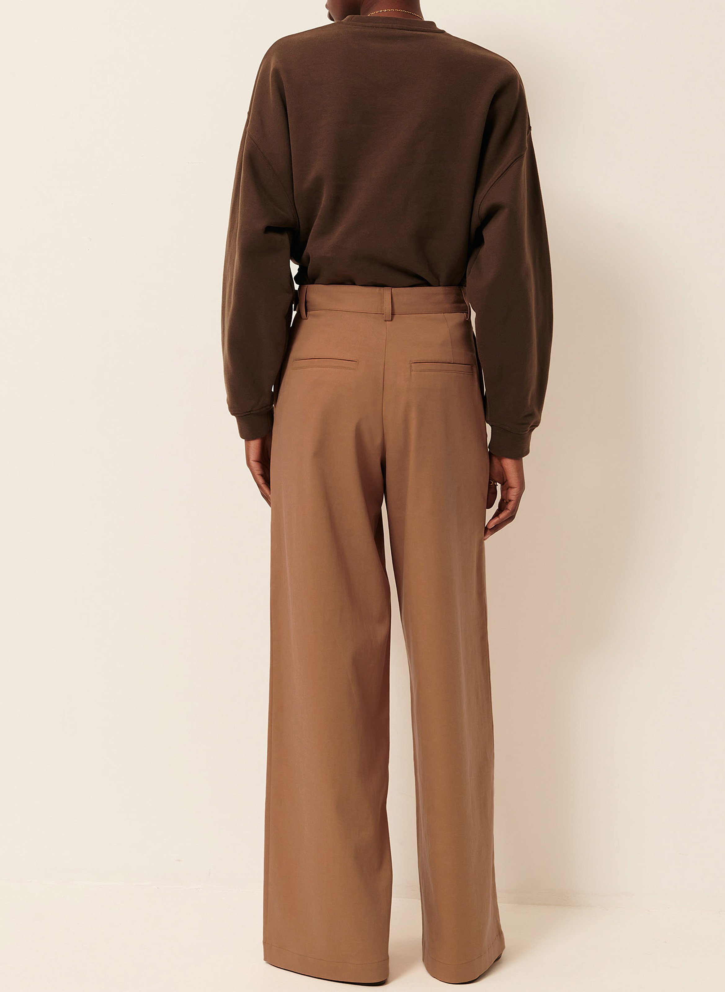 Wide-leg pants with braces SESSUN Beige