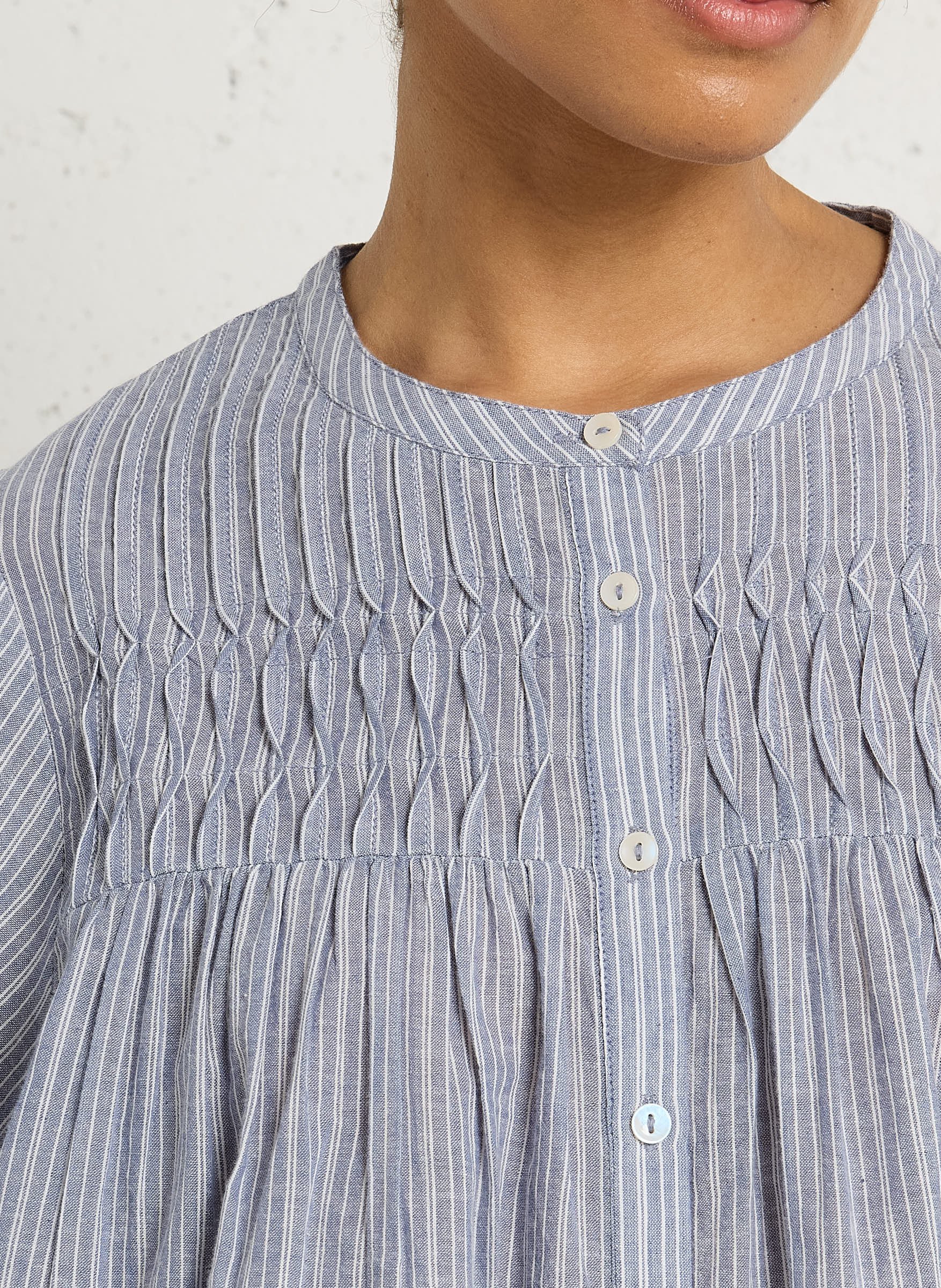 Blouse col rond en coton bio LOUISE MISHA Bleu