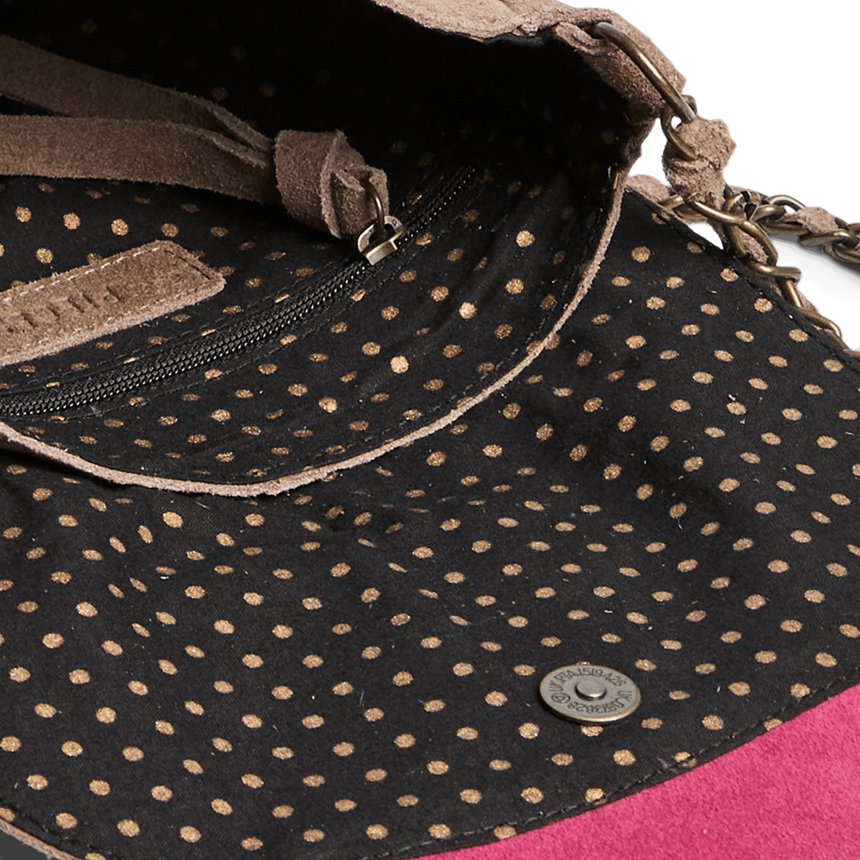 Schoudertas van fluweel PIECES Grijs