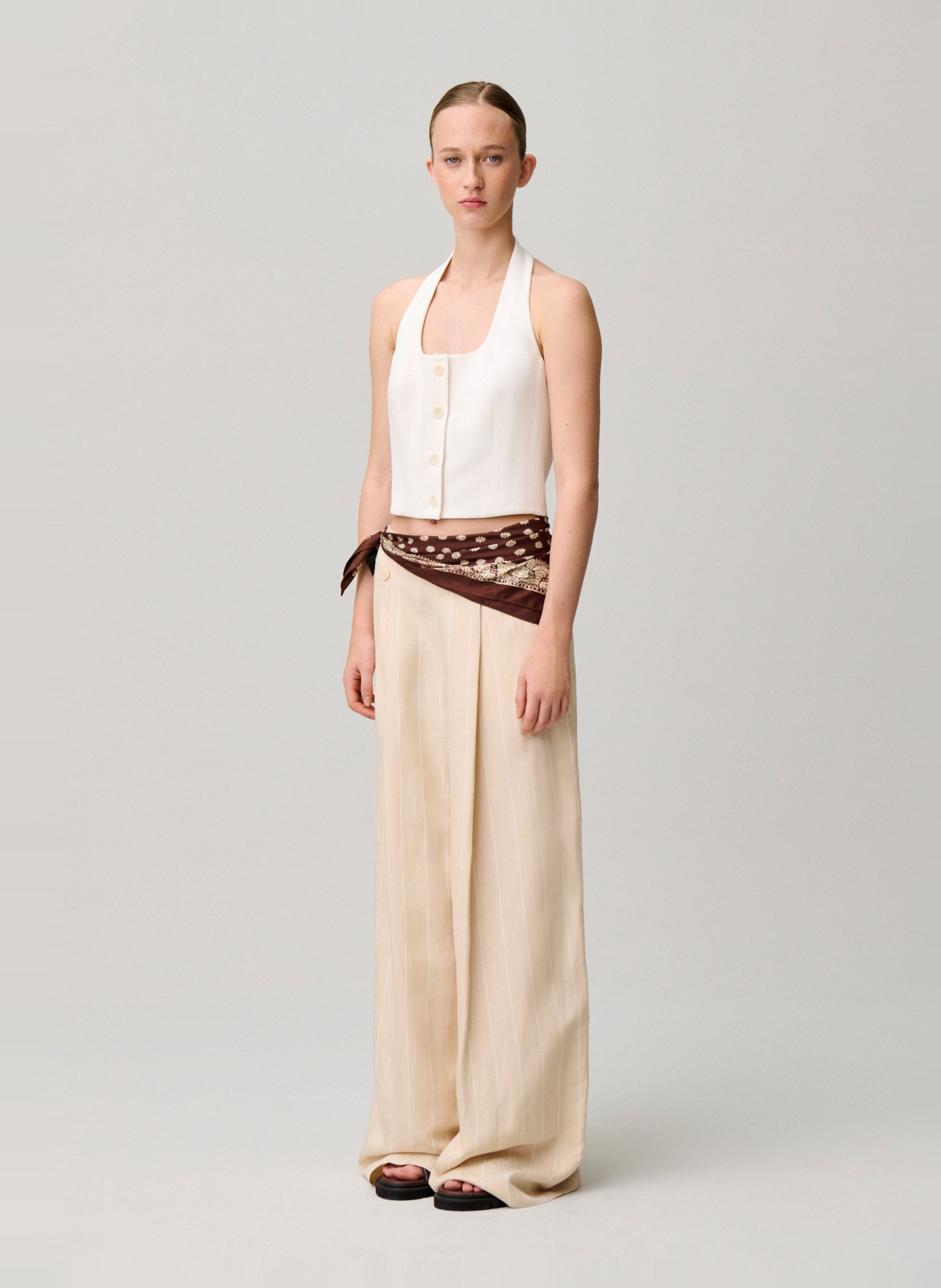 Top met open rug en knoopsluiting CLAUDIE PIERLOT Beige
