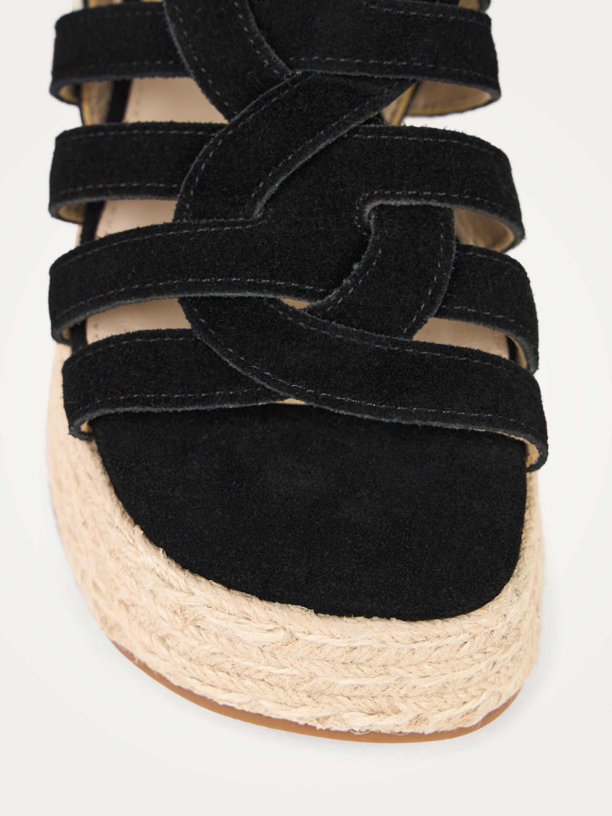Suede multi-strap platform sandals with buckle Black