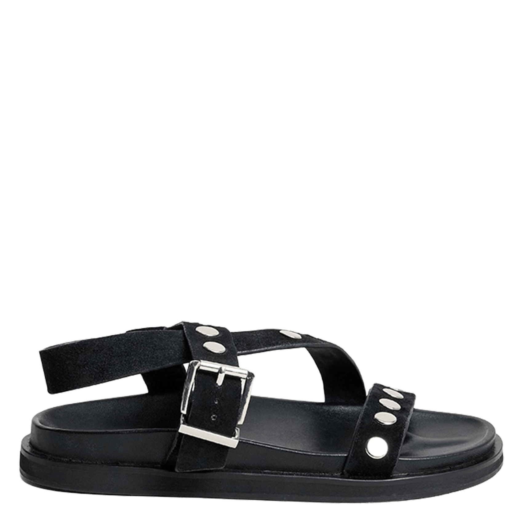 Aouda flat leather sandals JONAK Black