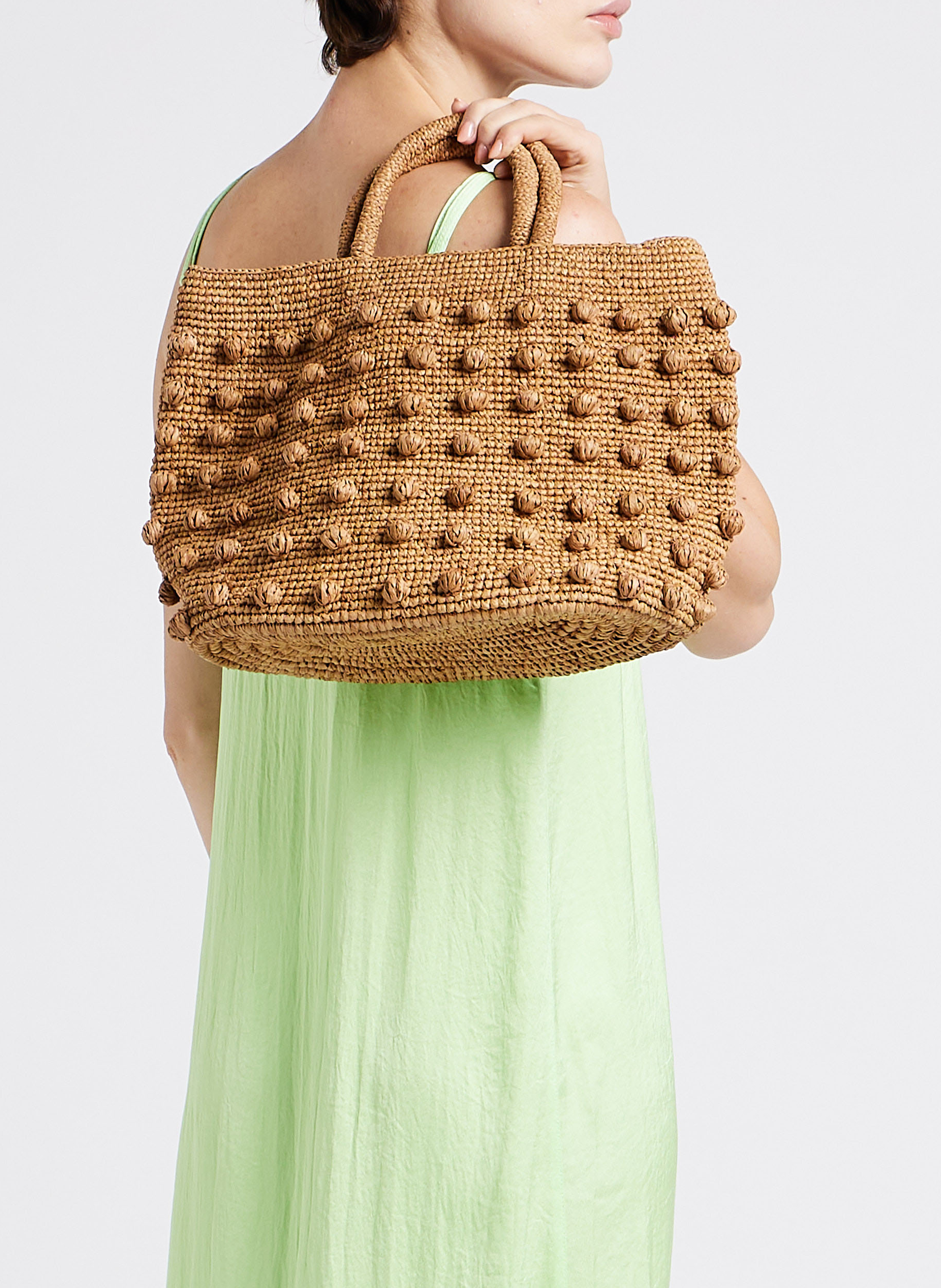 Sac à main en raphia  CAMALYA Beige