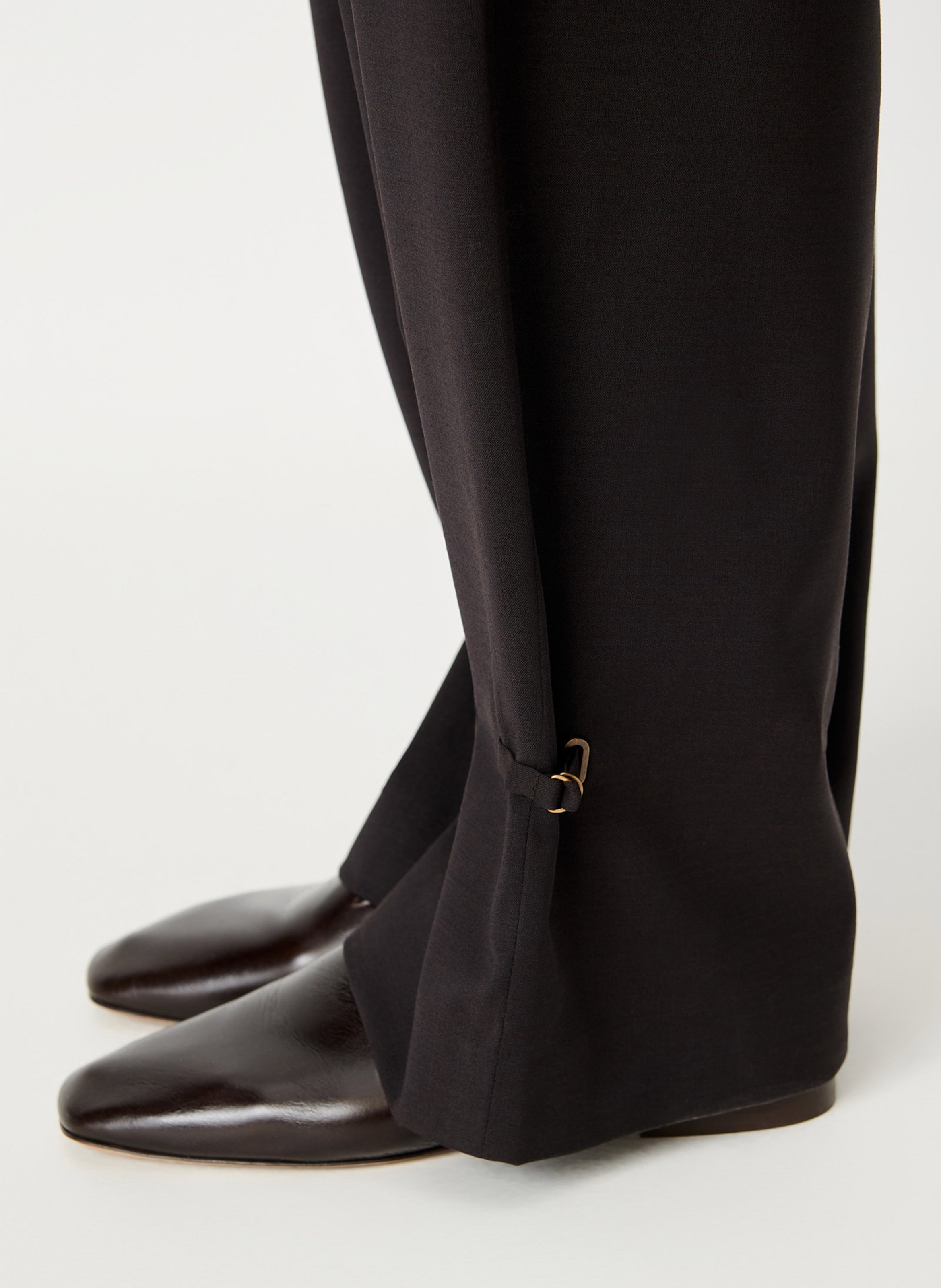 Wijde broek | wolblend SESSUN Bruin