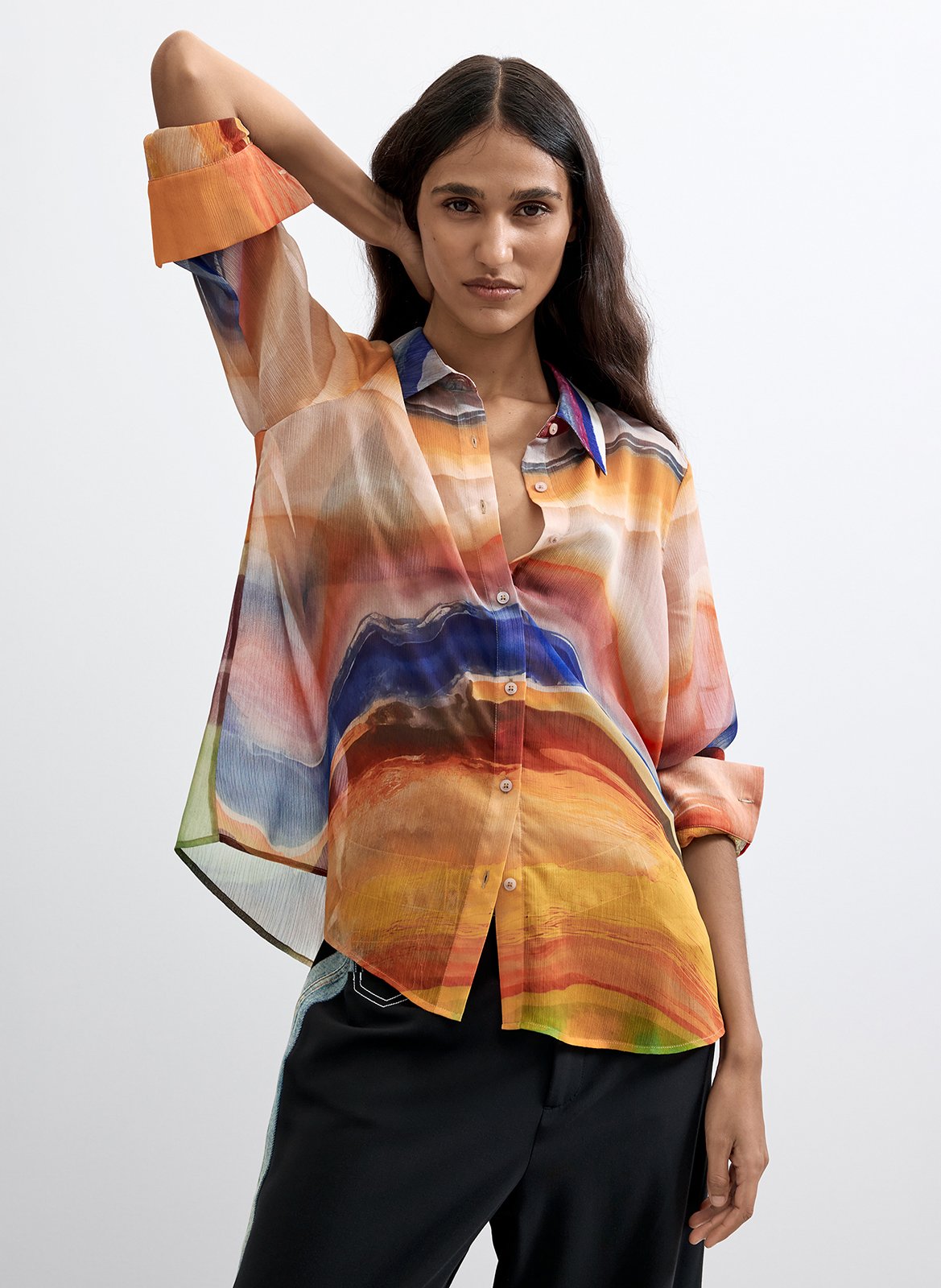 Straight printed fluid shirt DESIGUAL Multicolored