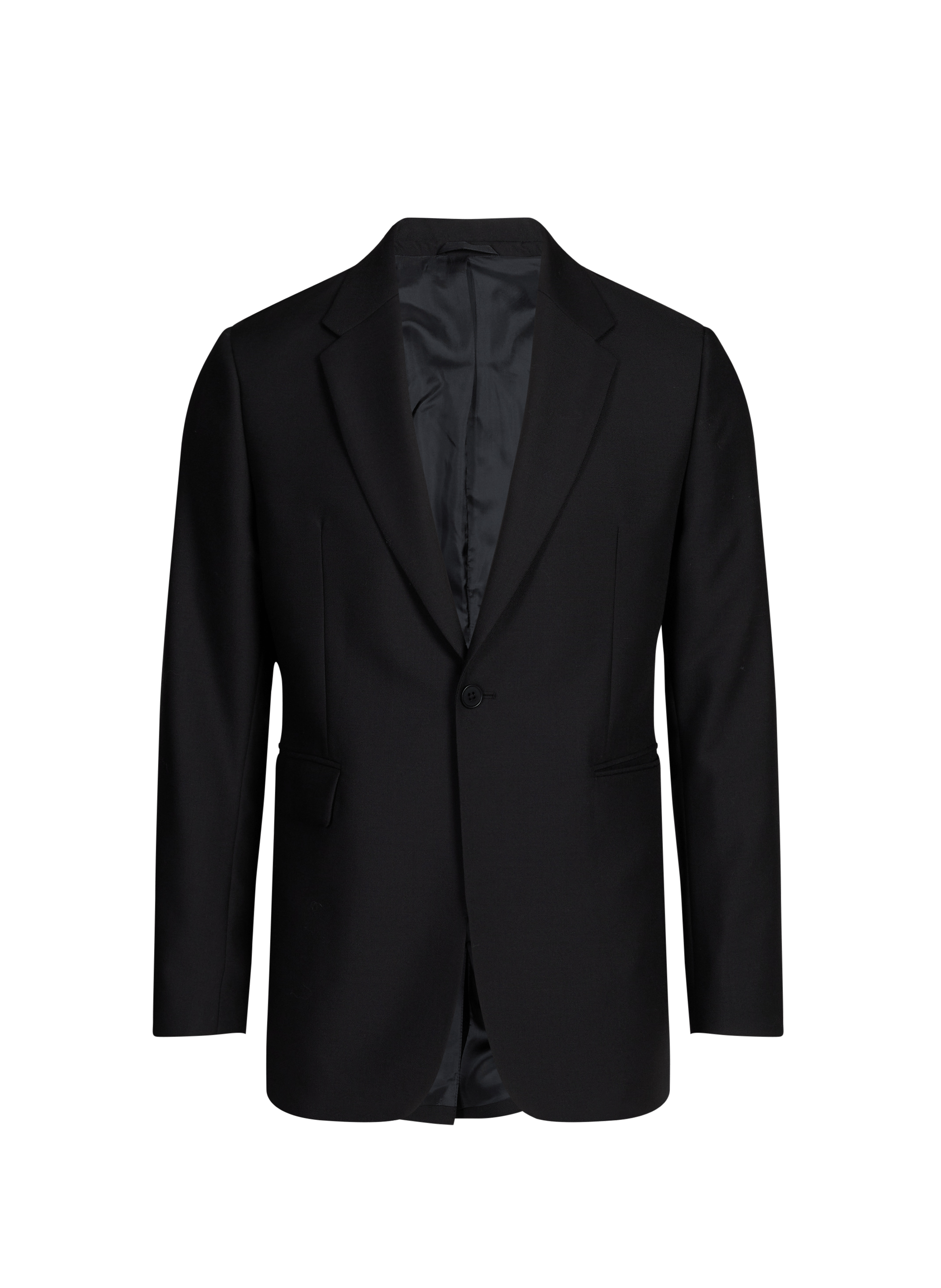 Solid Wool Suit Jacket SAISON 1865 Black