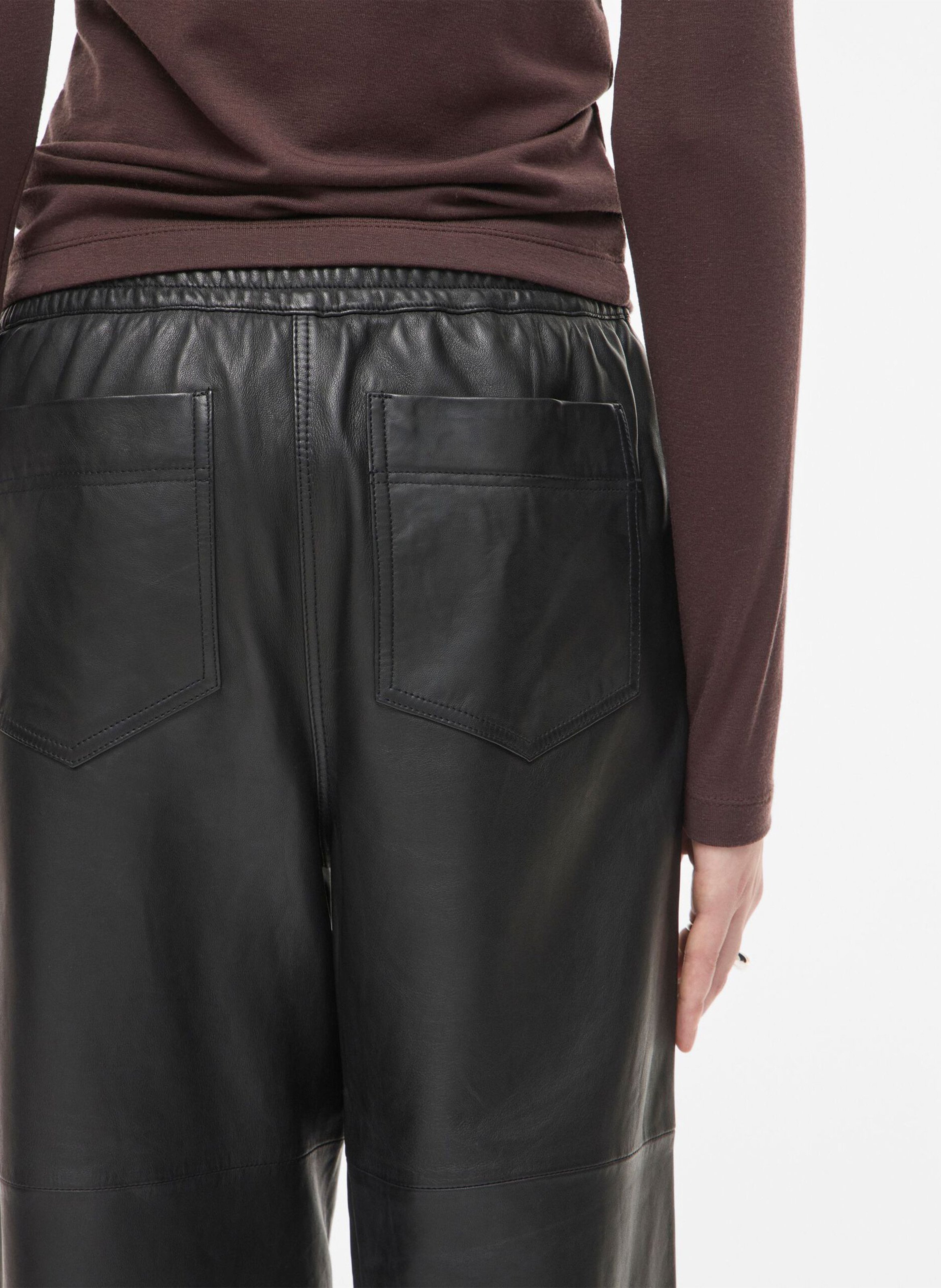 Weite Lederhose ROUGE EDIT Grau