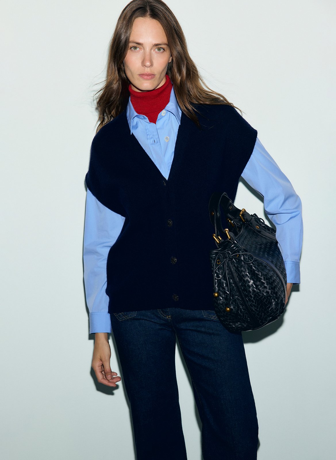Oversized wool v-neck vest GERARD DAREL Blue