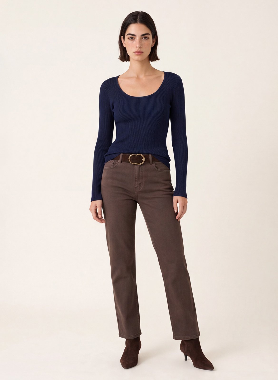 Taillierter Pullover mit Rundhalsausschnitt KOOKAI Blau