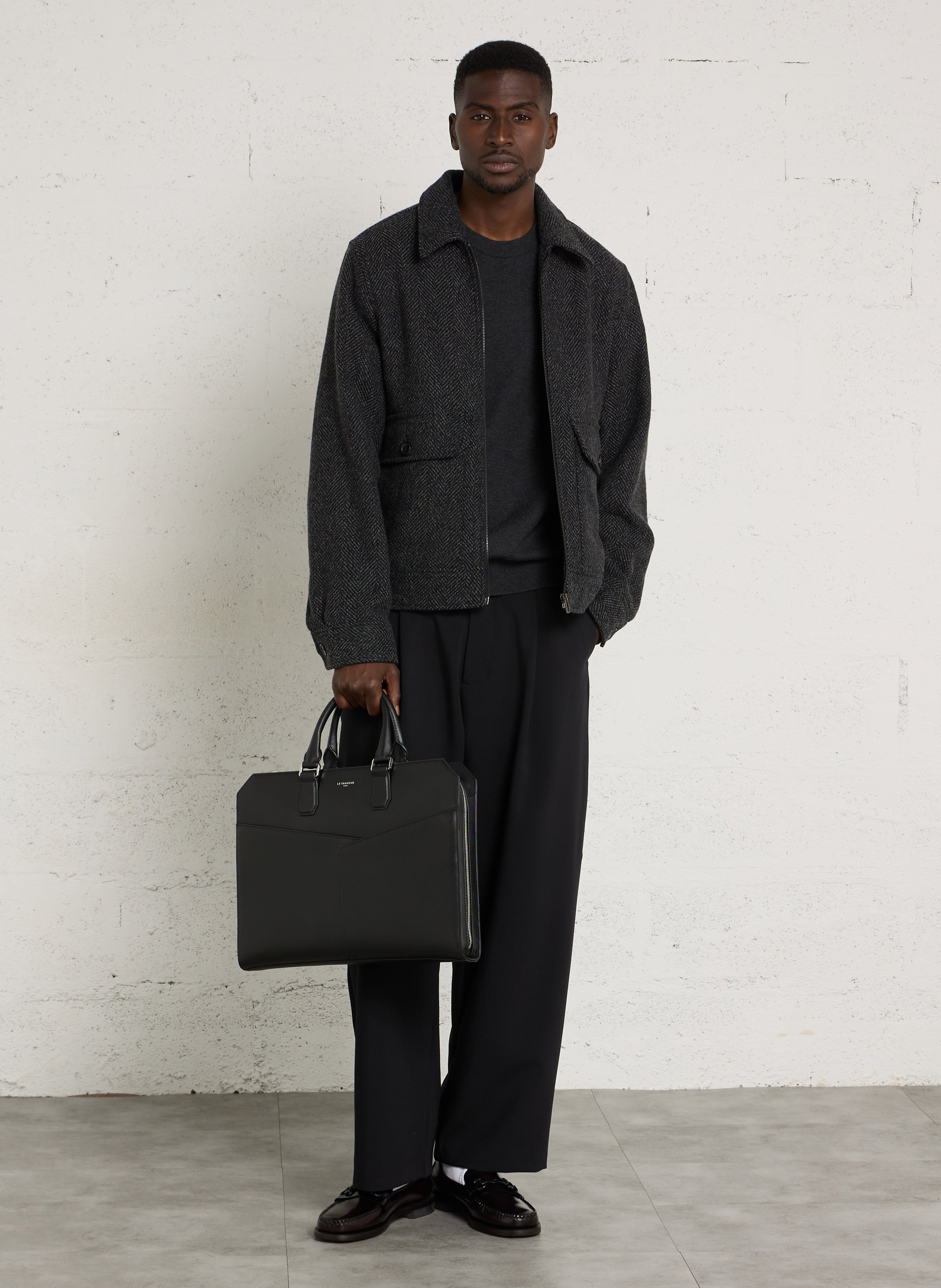 Classic-collar wool-blend jacket PAUL SMITH Black