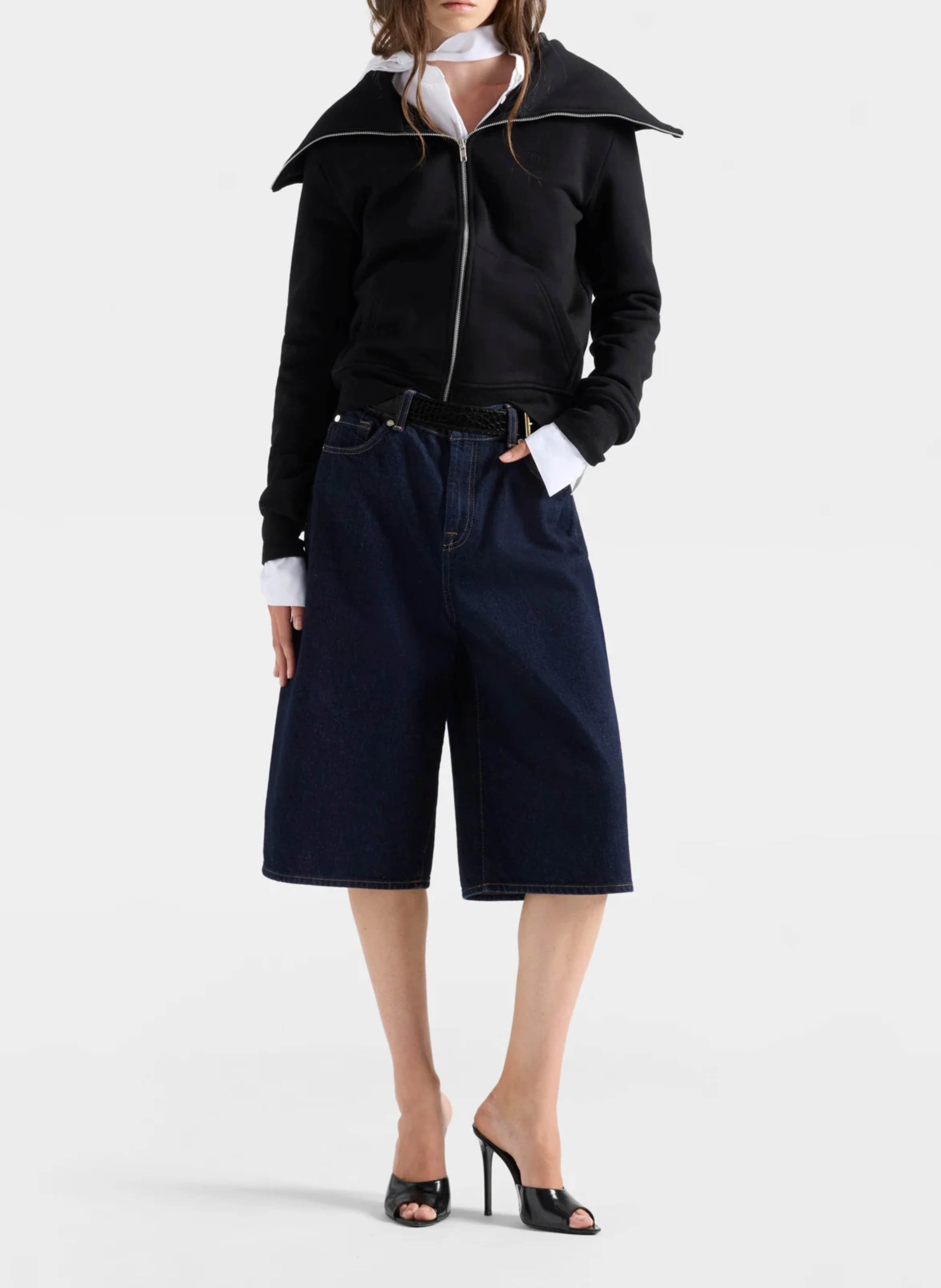 Loose-fit raw denim Bermuda shorts 7 FOR ALL MANKIND Blue
