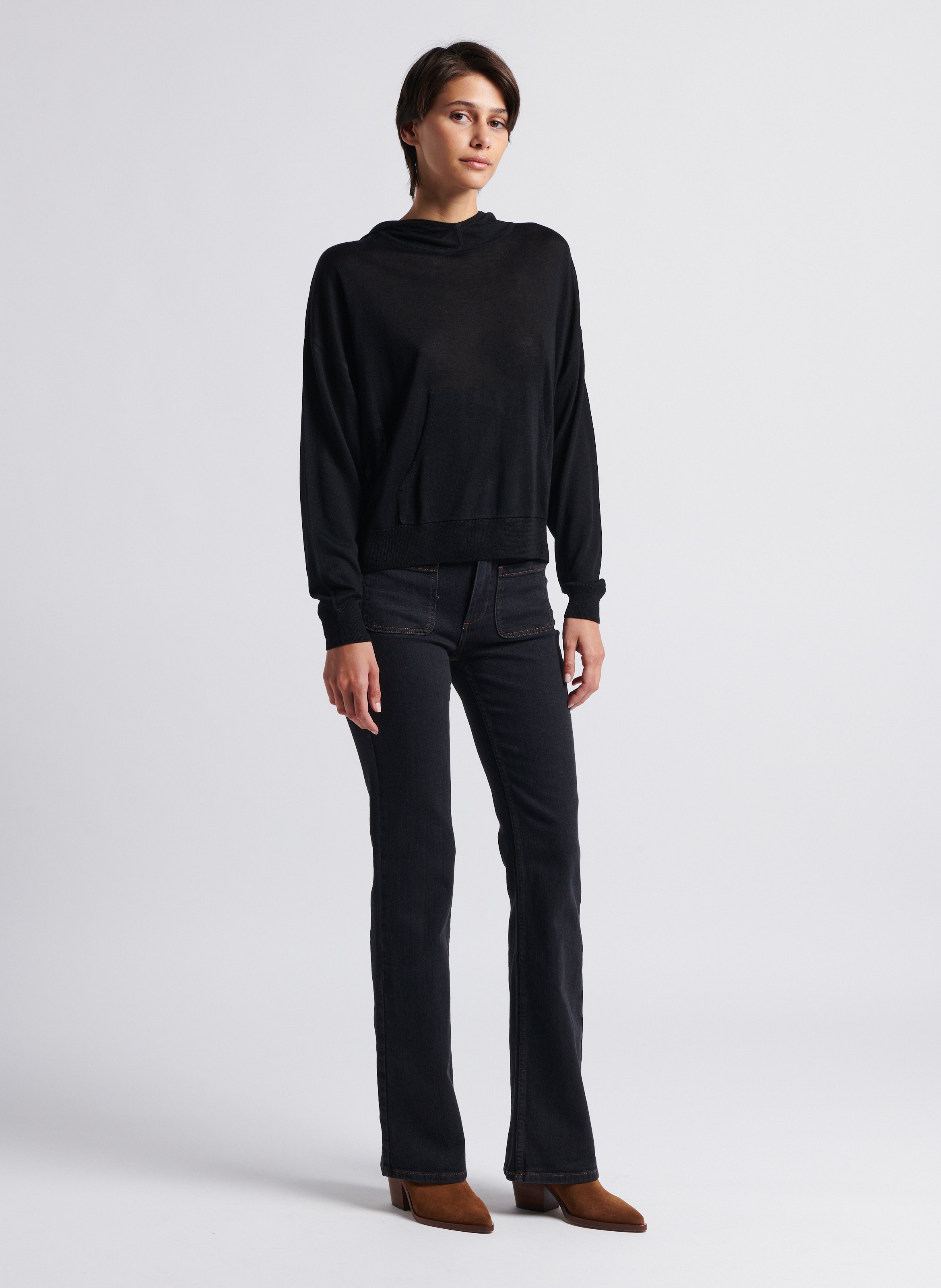 Pantalon boot-cut en jean BA&SH Noir