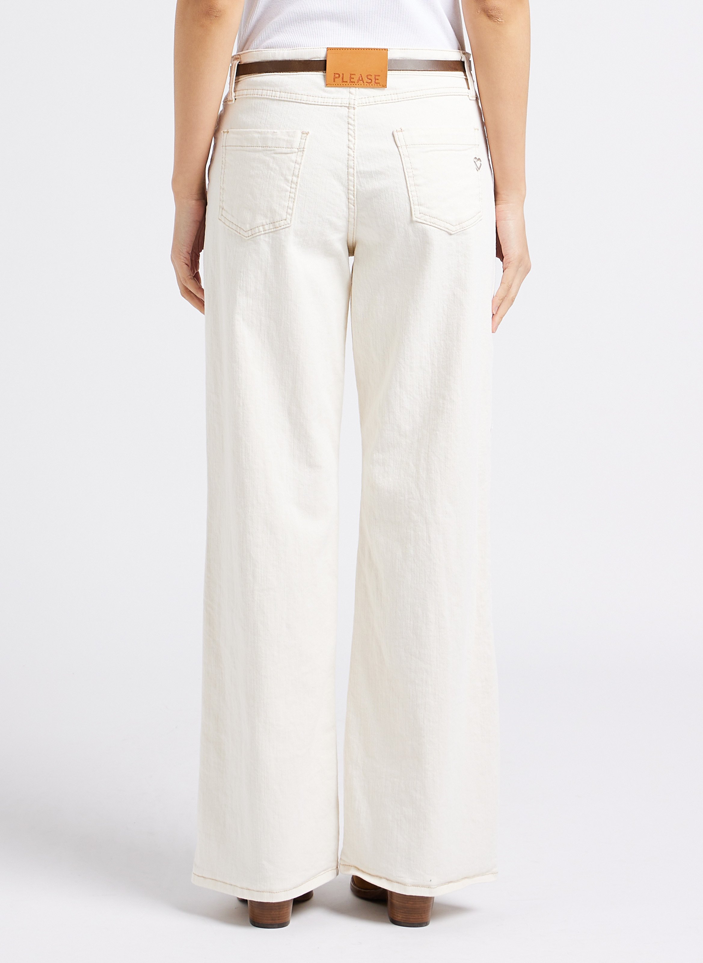 Rechte jeans | katoenblend PLEASE Beige