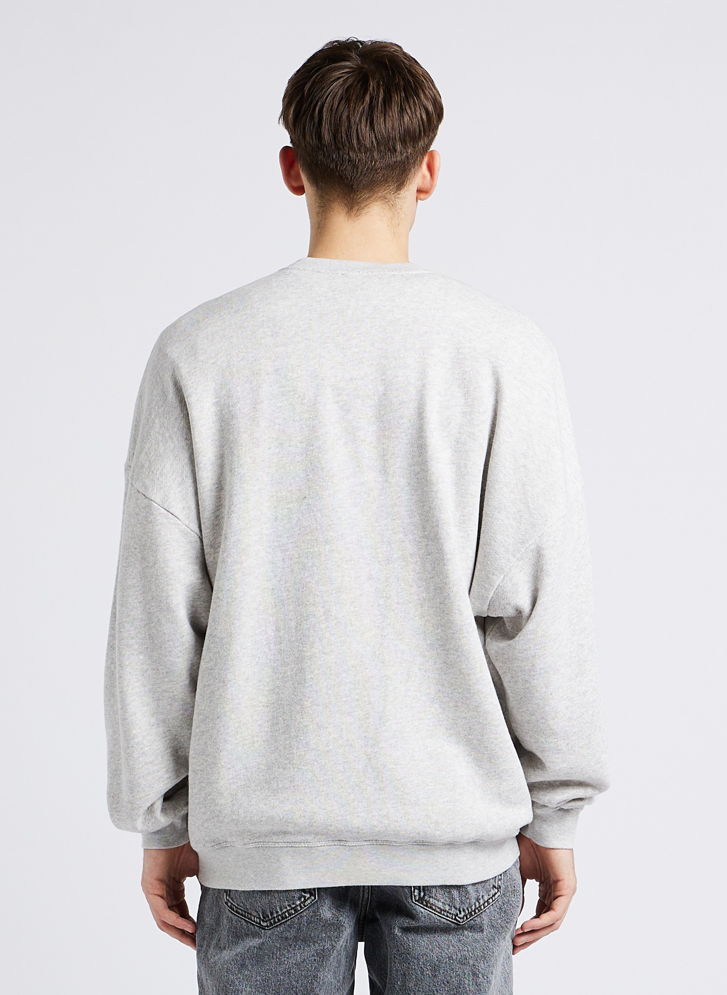 Round-neck organic cotton sweatshirt with screen print AMERICAN VINTAGE Grey