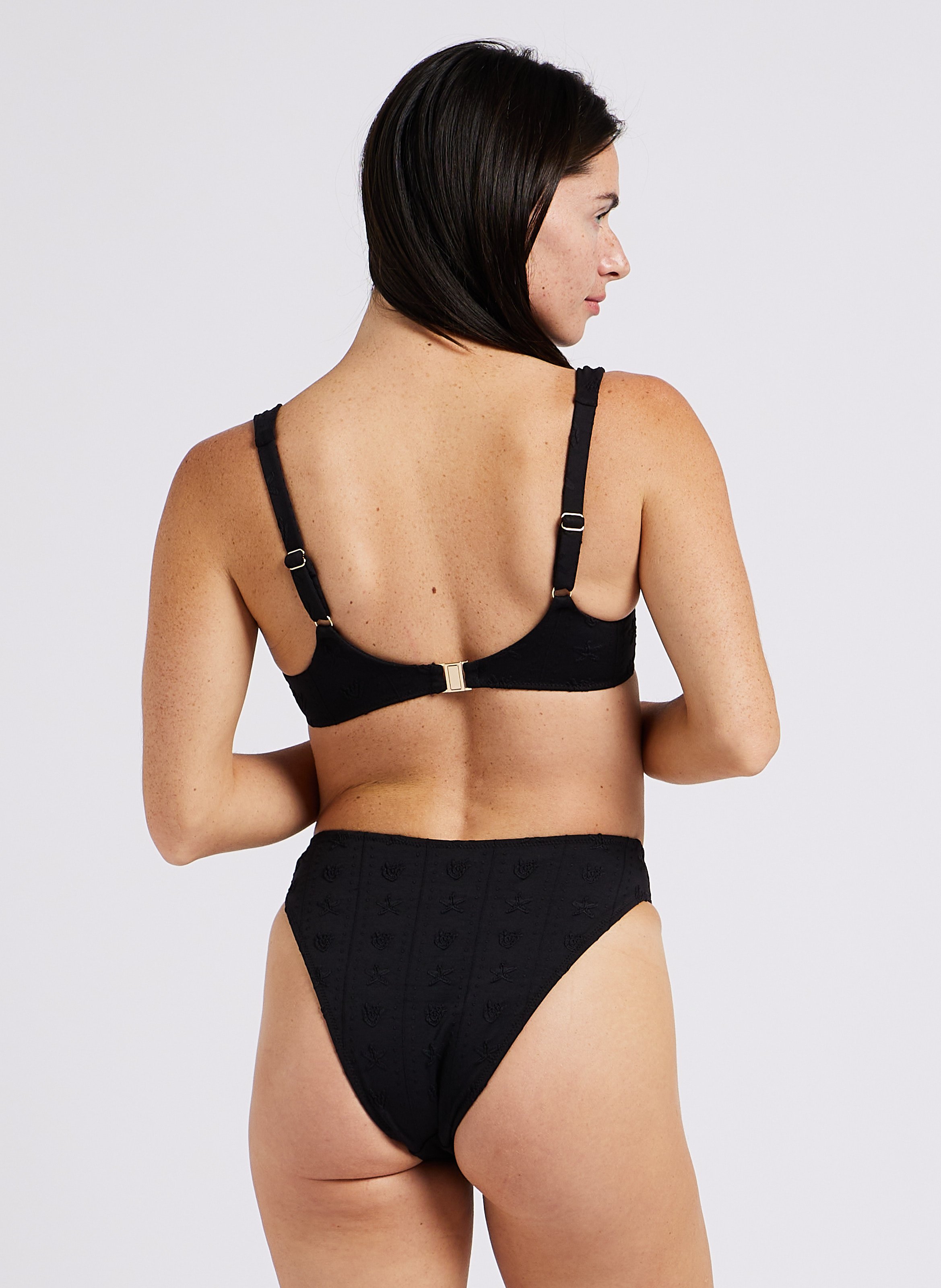 Haut de maillot de bain brodé  NENES PARIS Noir