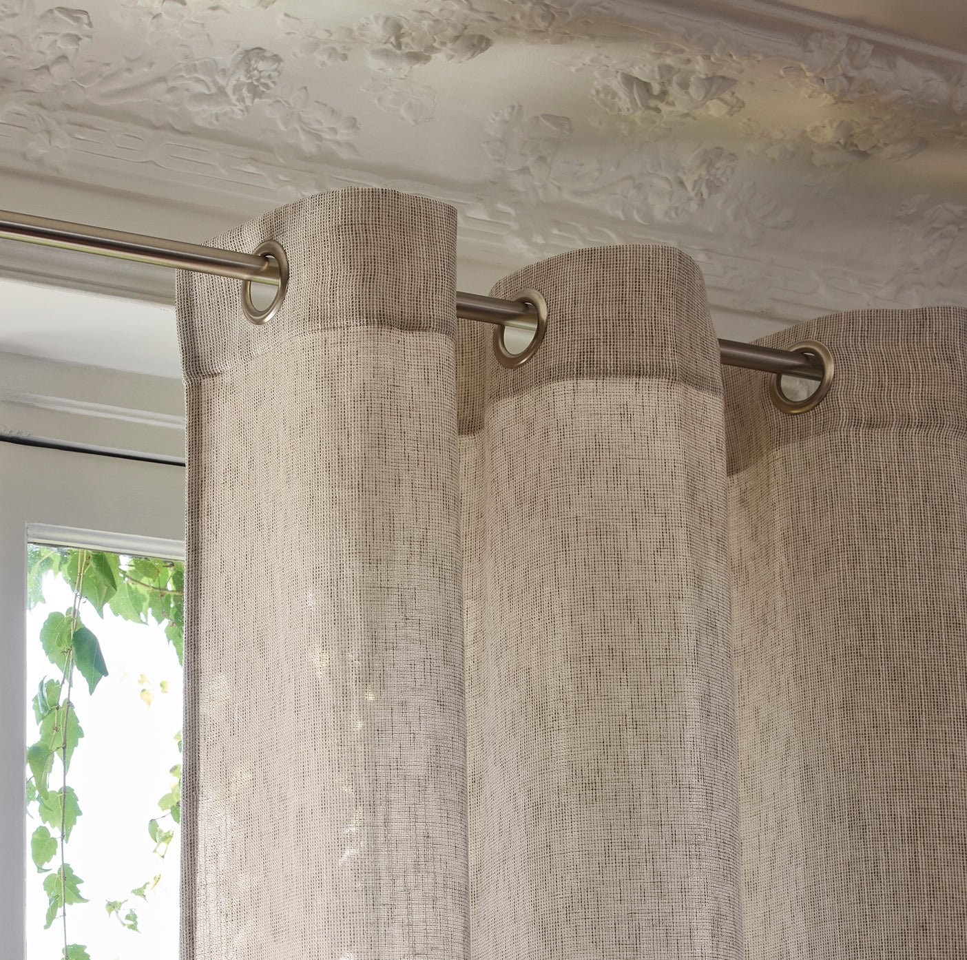 Voile curtain with eyelets MADURA Beige