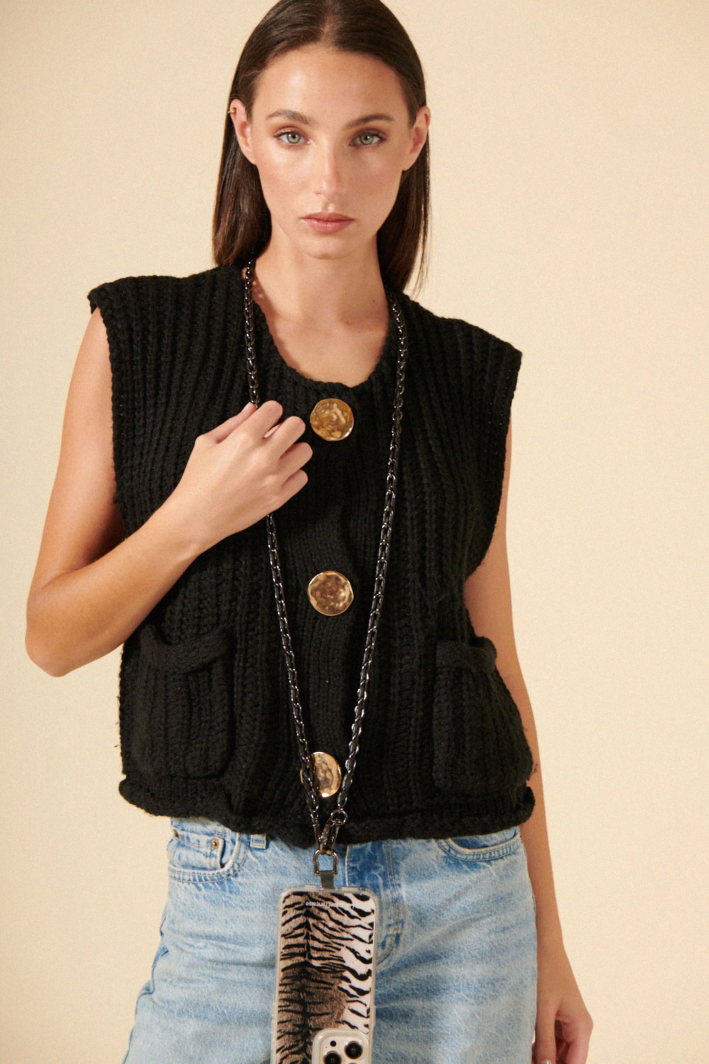 Chaîne de téléphone LA COQUE FRANCAISE Noir