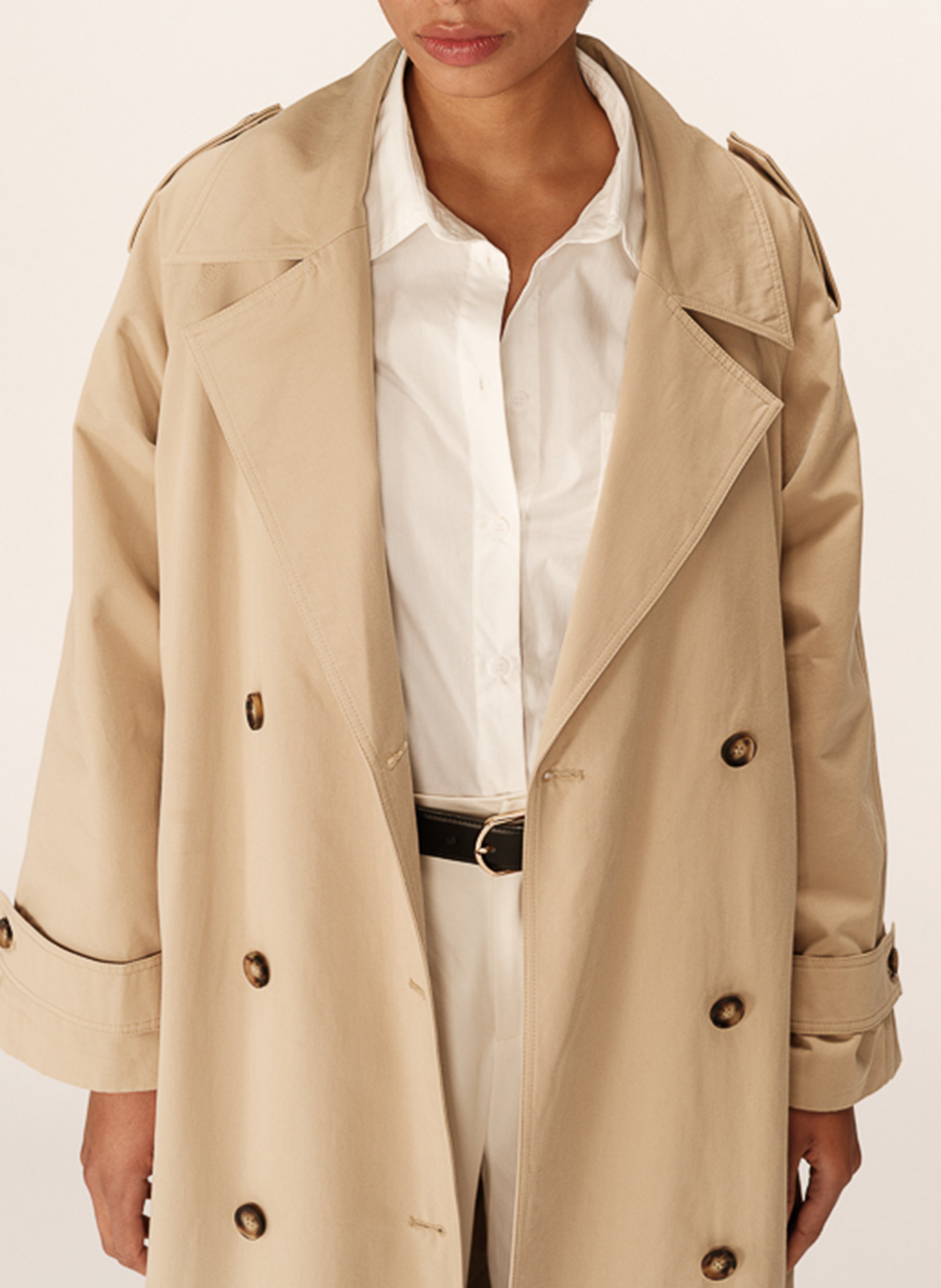 Oversized trenchcoat van katoen GRACE ET MILA Beige
