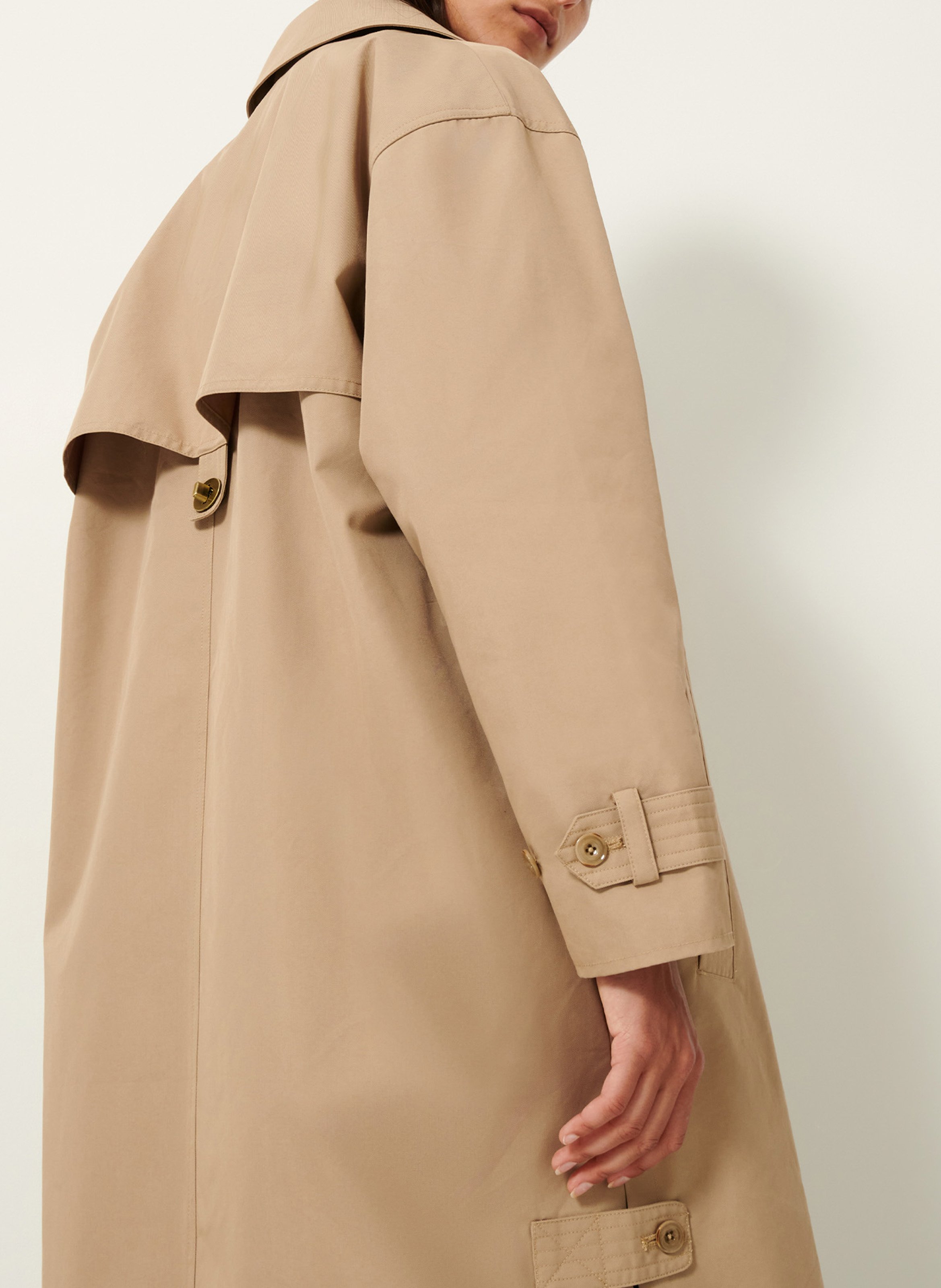 Long cotton-blend trench SESSUN Beige