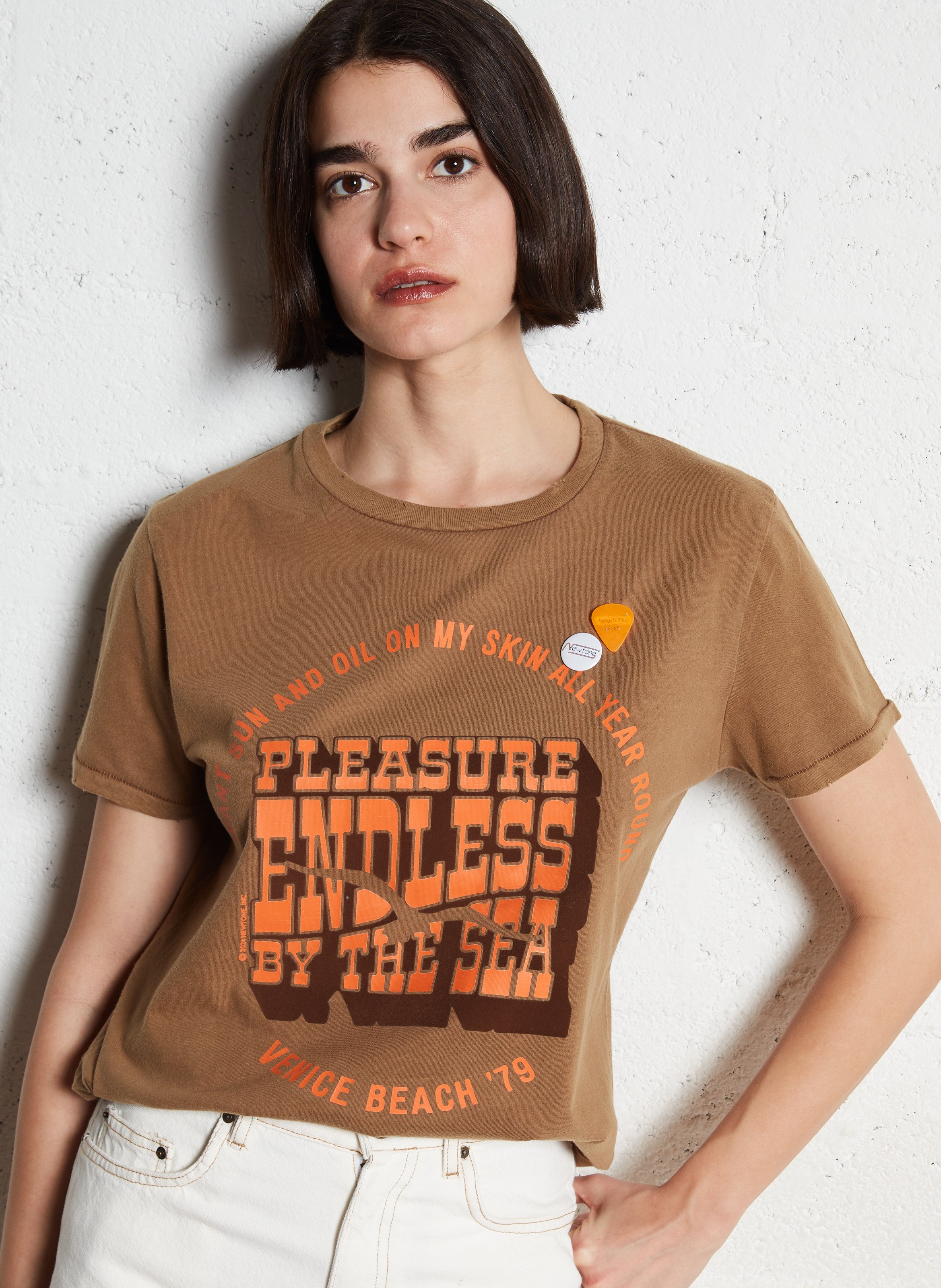 Camiliday round-neck sleeveless cotton top NEWTONE Brown