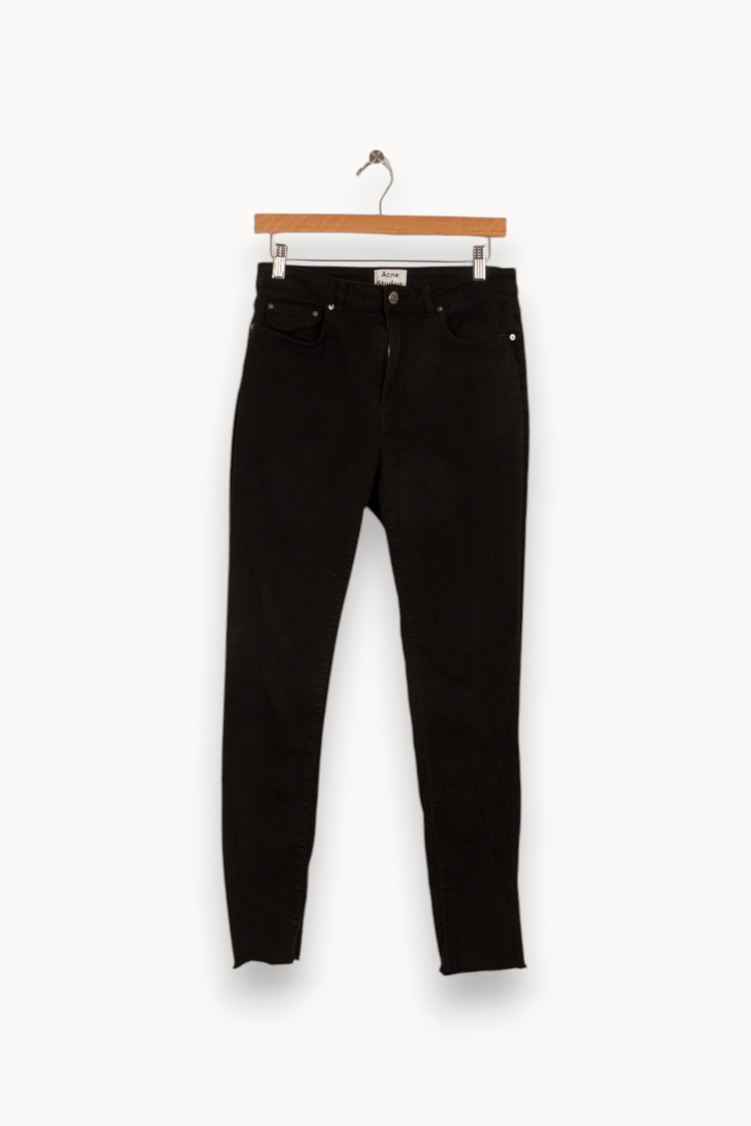 Cropped slim jeans with studs ACNE STUDIOS - Seconde Main Black