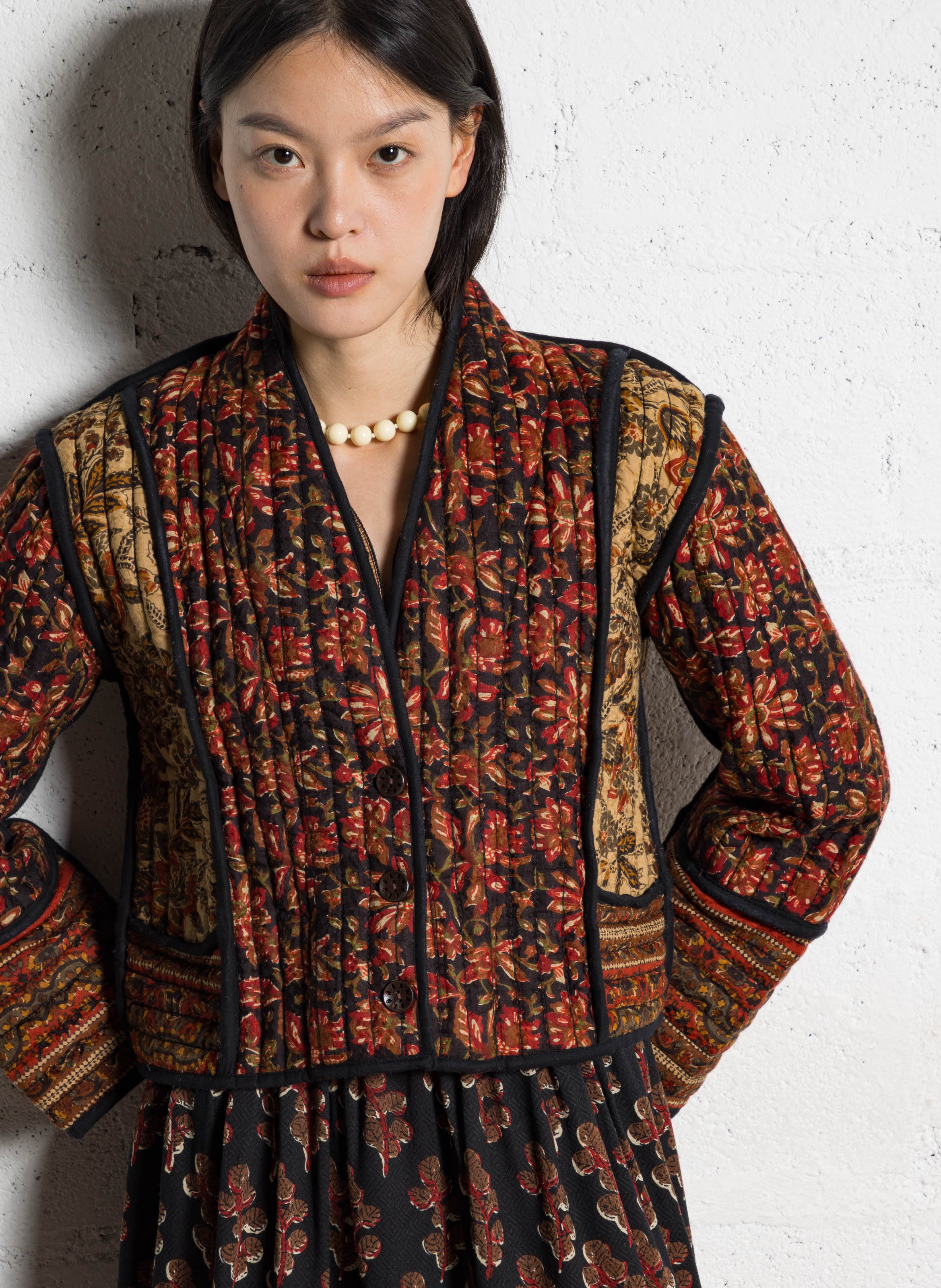 Cotton jacket with top stitching MAISON HOTEL Orange