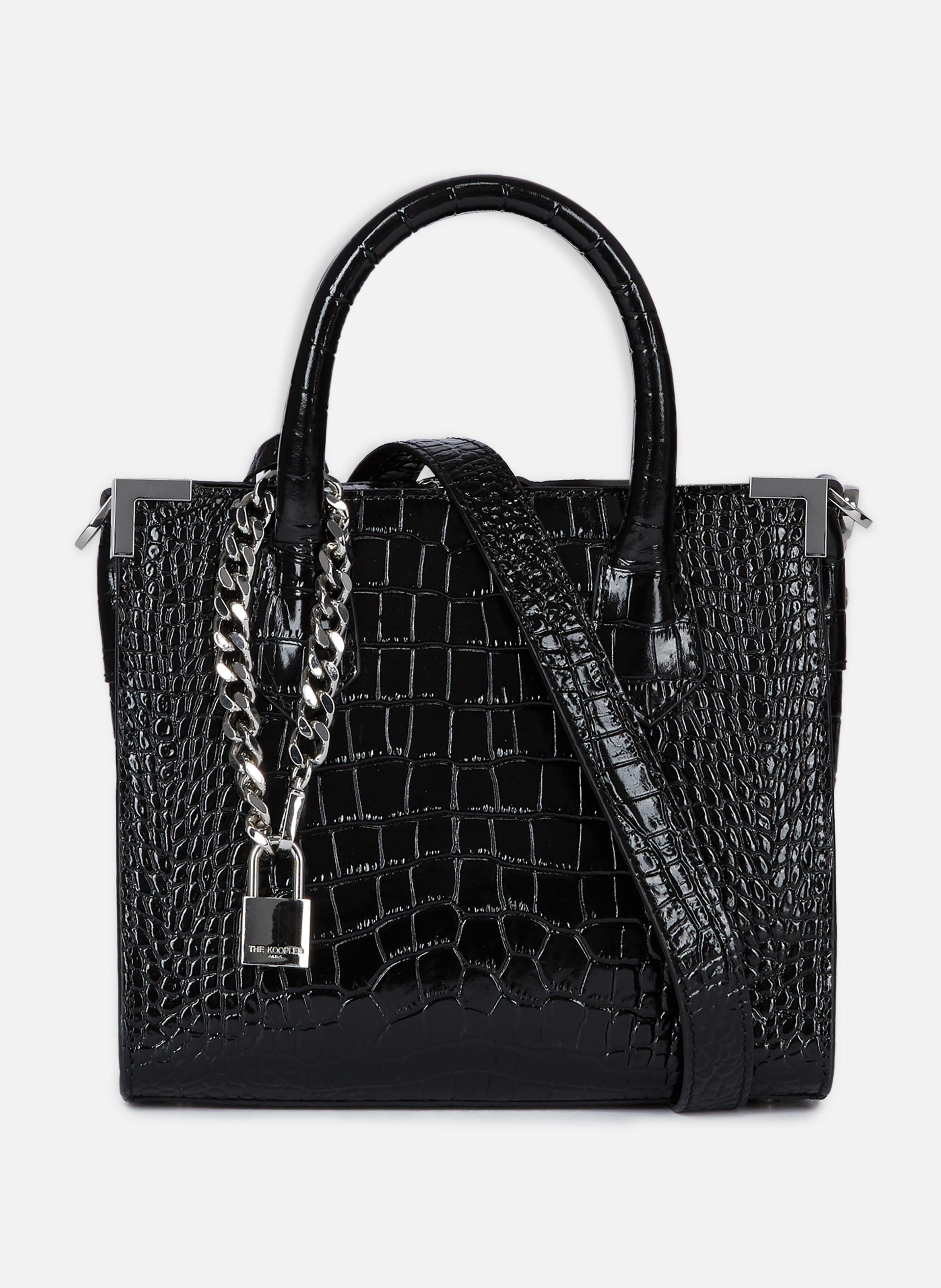 Embossed leather ming medium bag THE KOOPLES Black