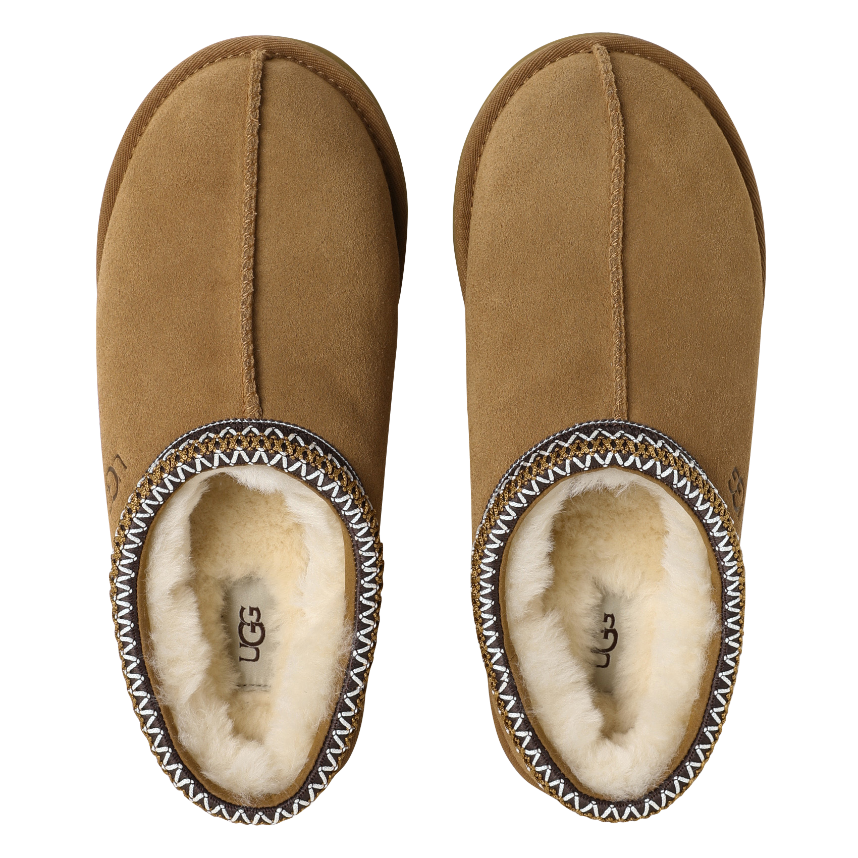 Deels leren klompen UGG Bruin