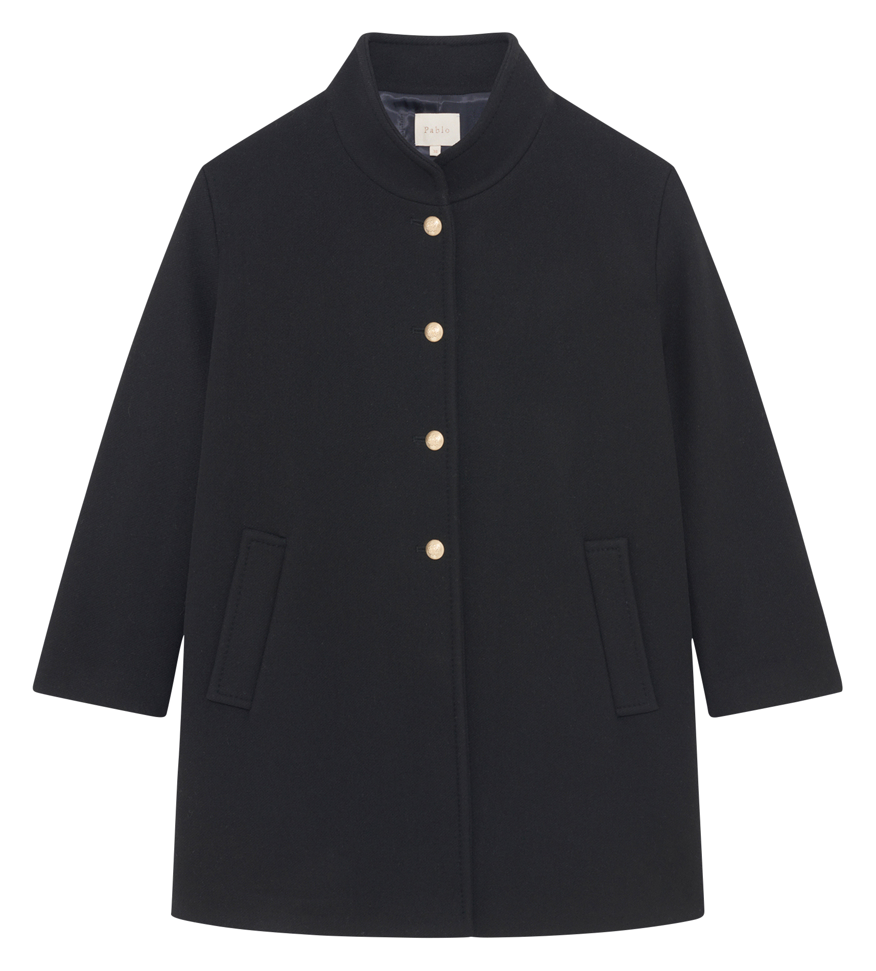 Straight buttoned coat PABLO Black