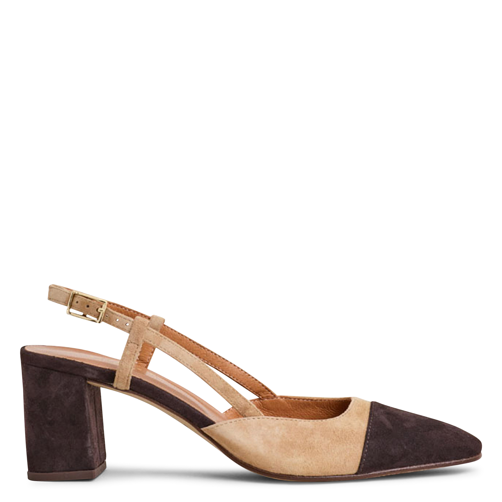 Suede leather slingbacks JONAK Brown
