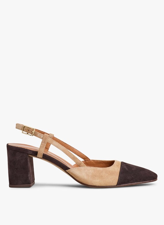 Suede leather slingbacks 35